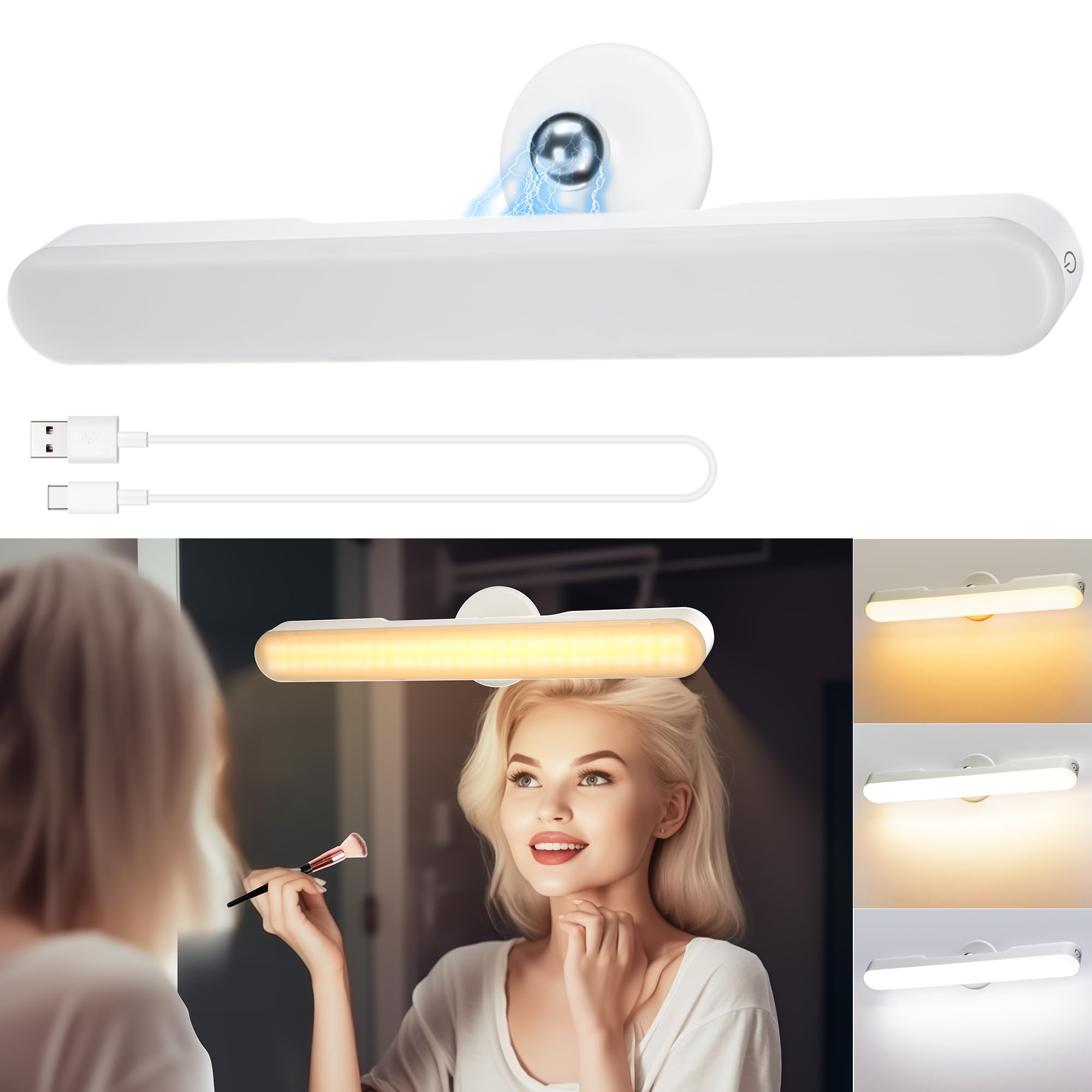 Luci LED per Specchio Trucco 4000mAH, Dimmerabile