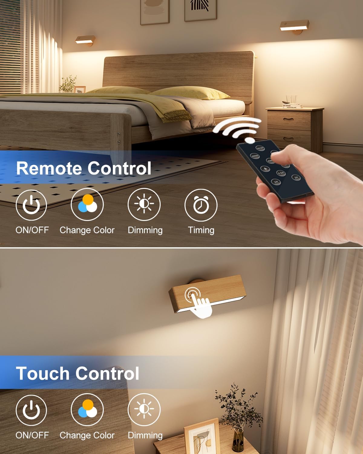 Detarzinled Lampade da Parete a Batteria (Set di 2) - immagine 5