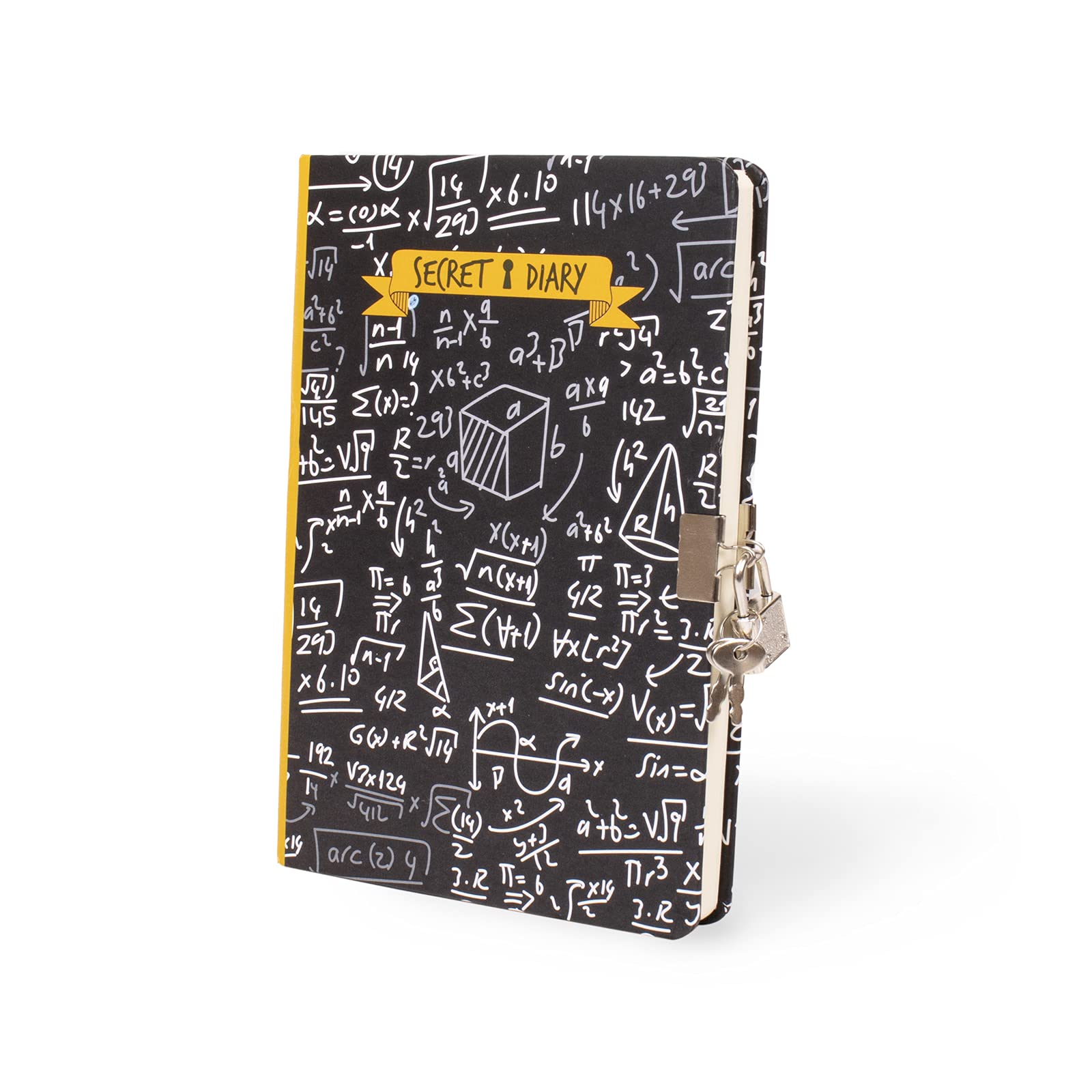 I-TOTAL® - Diario segreto fornito di lucchetto in metallo e due chiavi/Diario segreto con pagine A PUNTINI, Diario per segreti, Carta Bianca (Matematic)