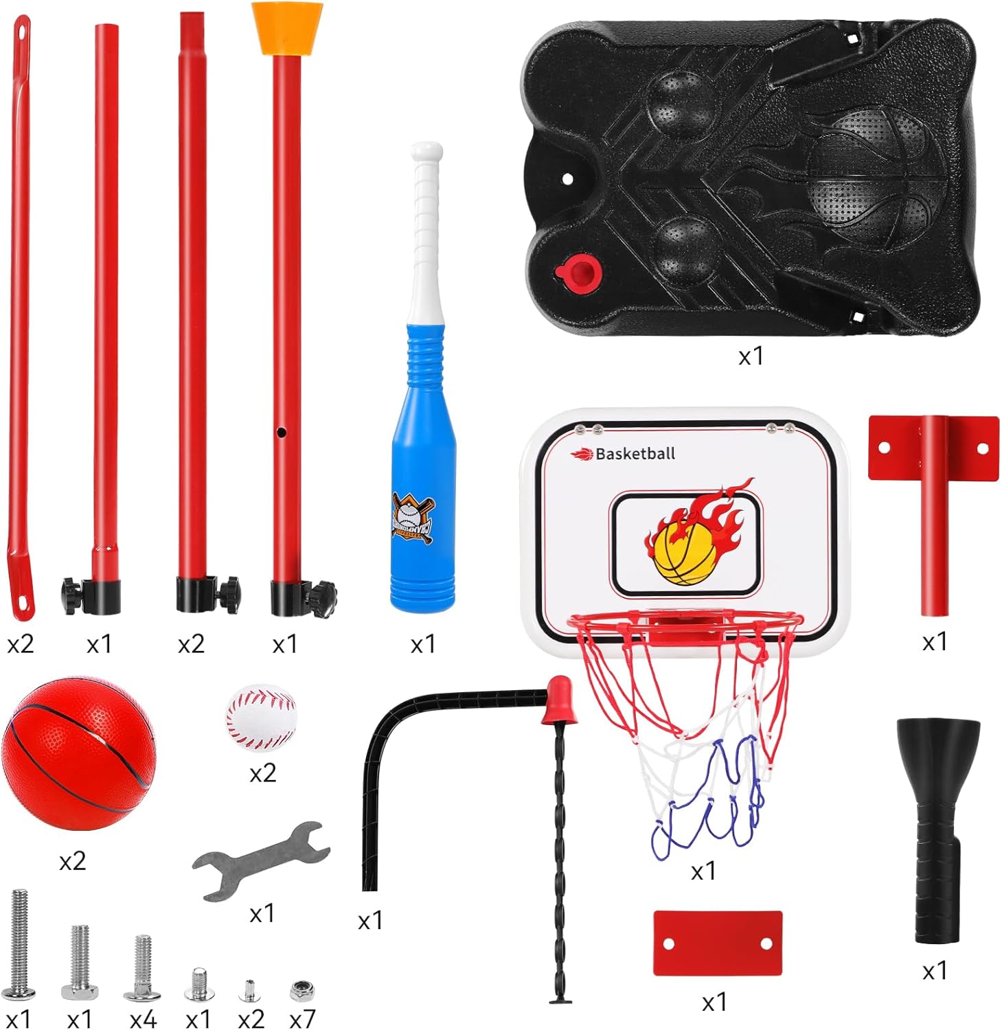 Canestro da Basket per Bambini Regolabile 70-138 cm - immagine 3