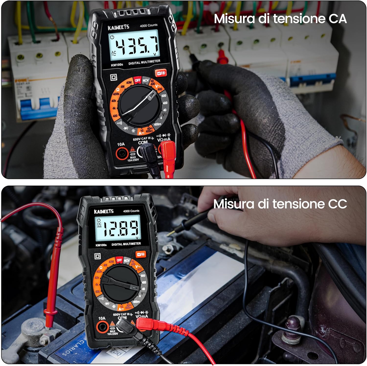 Kaiweets KM100s Multimetro Digitale 4000 Conteggi - immagine 3