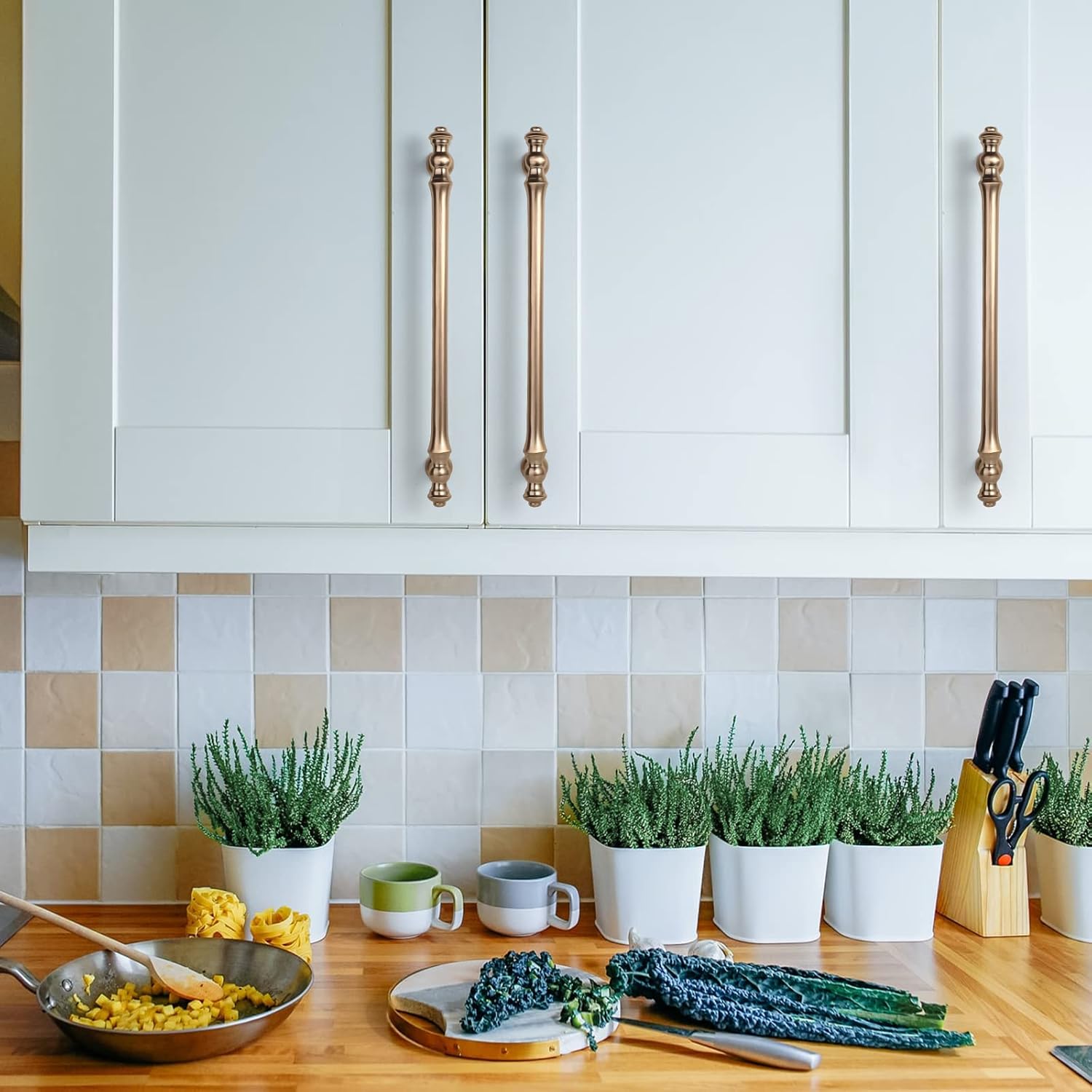 Amerdeco 10 Maniglie per Mobili Cucina 160mm, Ottone - immagine 4