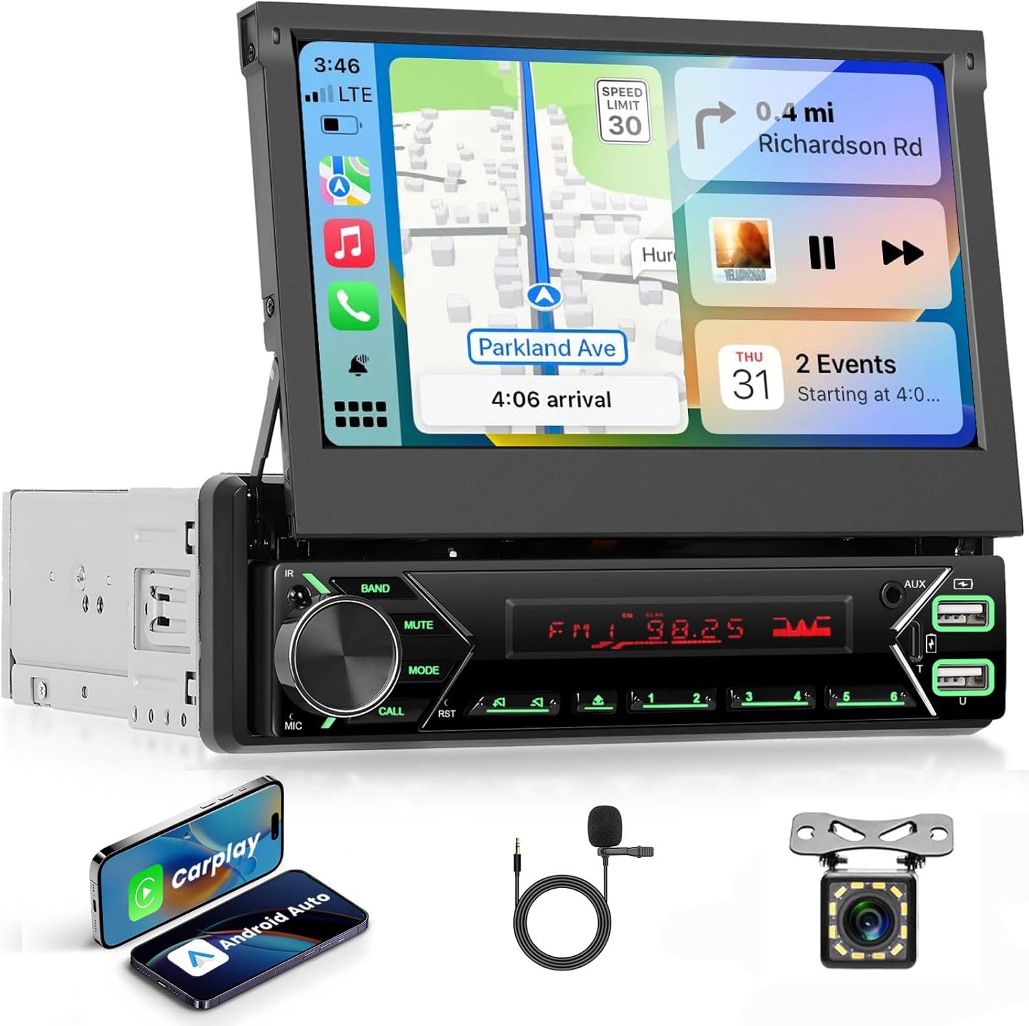 Autoradio 1 Din DAB+ con CarPlay e Android Auto Senza Fili - immagine 1