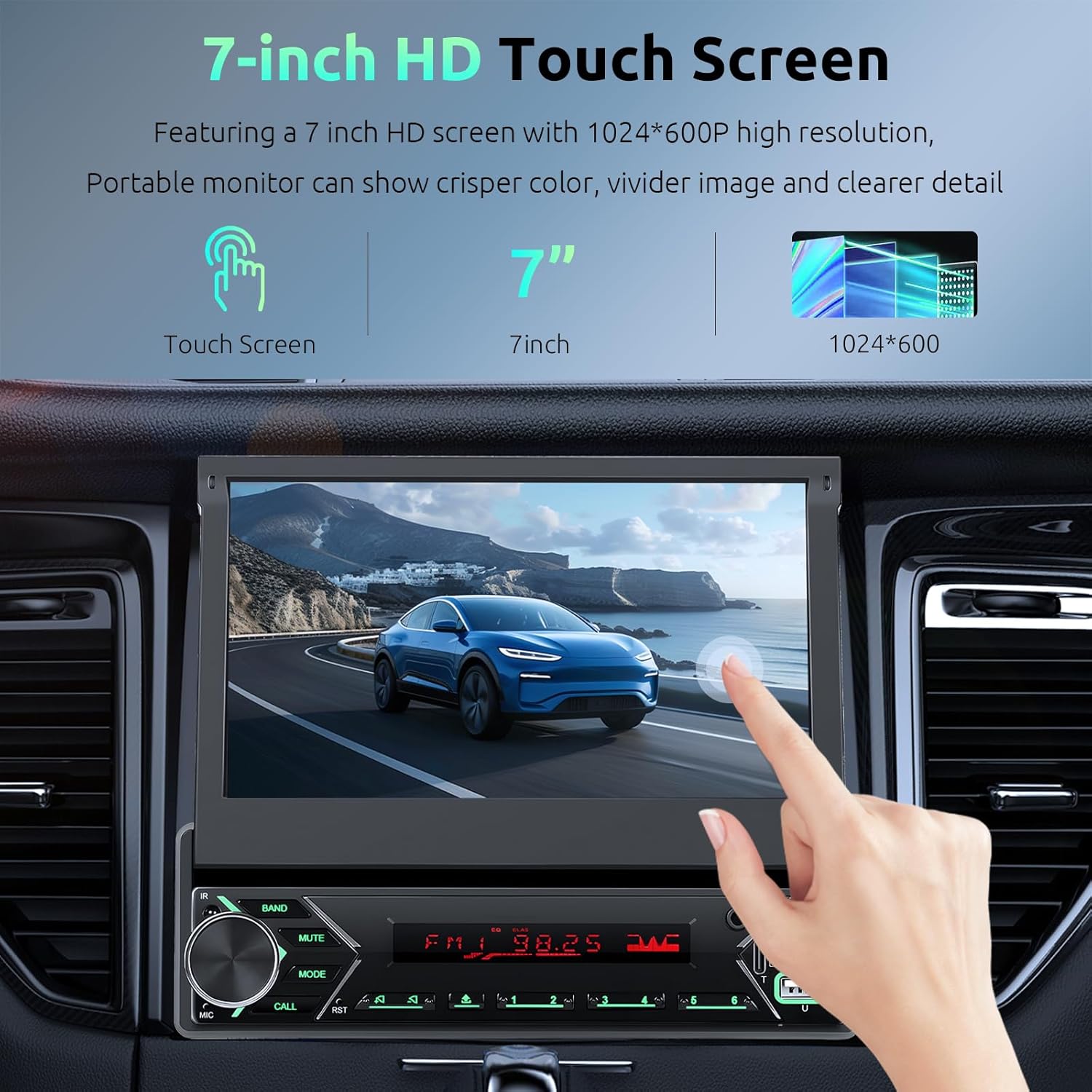 Autoradio 1 Din DAB+ con CarPlay e Android Auto Senza Fili - immagine 5