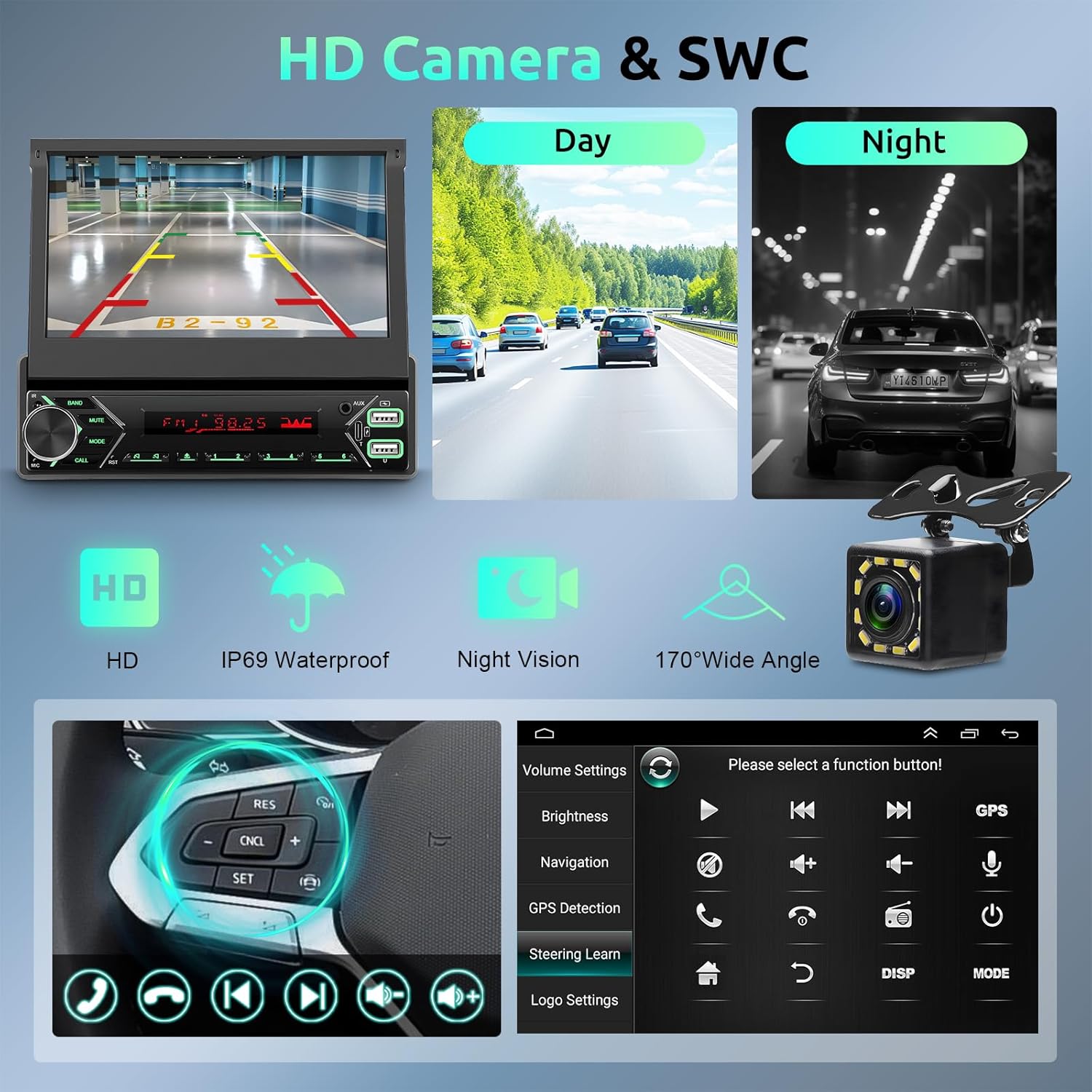 Autoradio 1 Din DAB+ con CarPlay e Android Auto Senza Fili - immagine 6