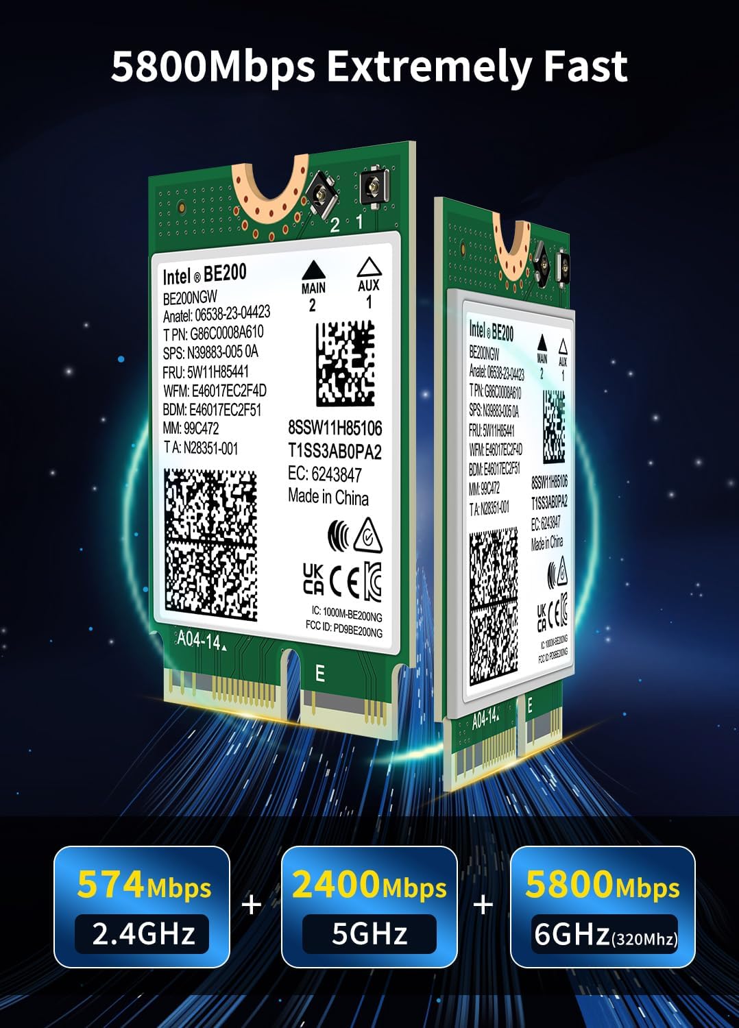 Scheda Wireless WiFi 7 BE200 NGW Bluetooth 5.4 - immagine 3