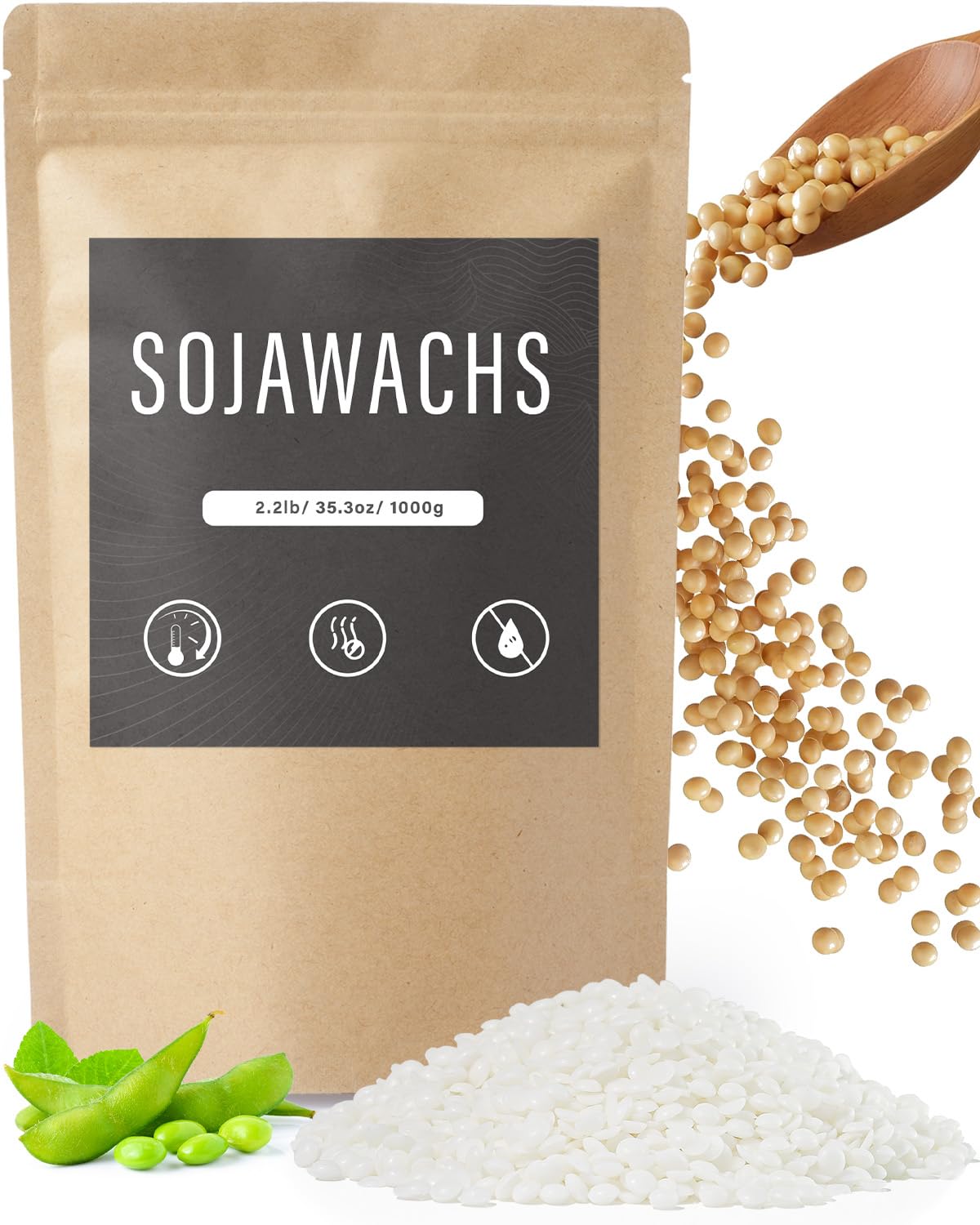 BOYUJK Cera di Soia per Candele 1KG Naturale