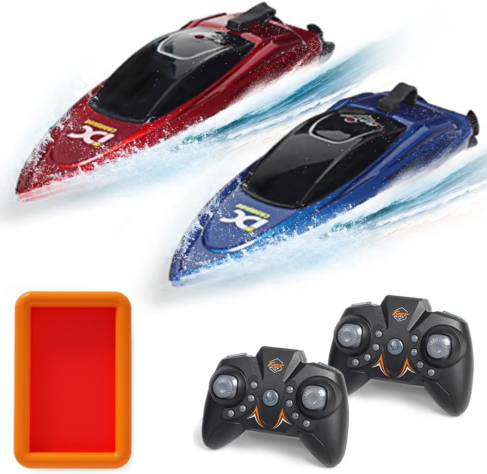 OBEST 2 Pezzi Mini Barca Telecomandata 2.4GHz - immagine 1