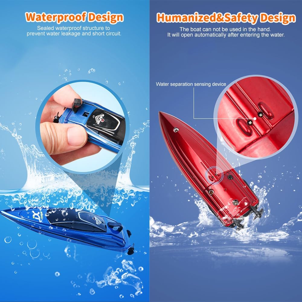 OBEST 2 Pezzi Mini Barca Telecomandata 2.4GHz - immagine 3