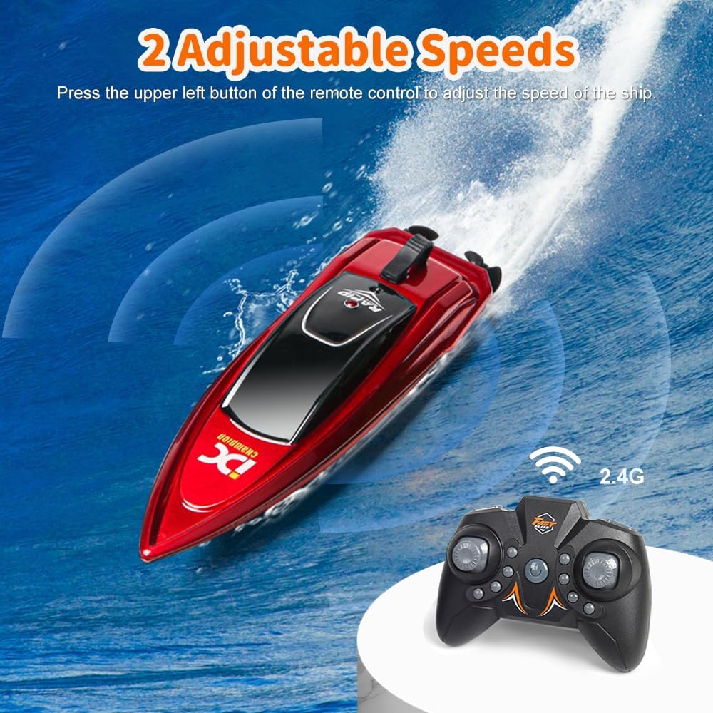 OBEST 2 Pezzi Mini Barca Telecomandata 2.4GHz - immagine 4