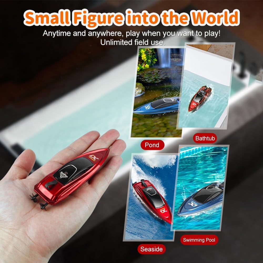 OBEST 2 Pezzi Mini Barca Telecomandata 2.4GHz - immagine 6