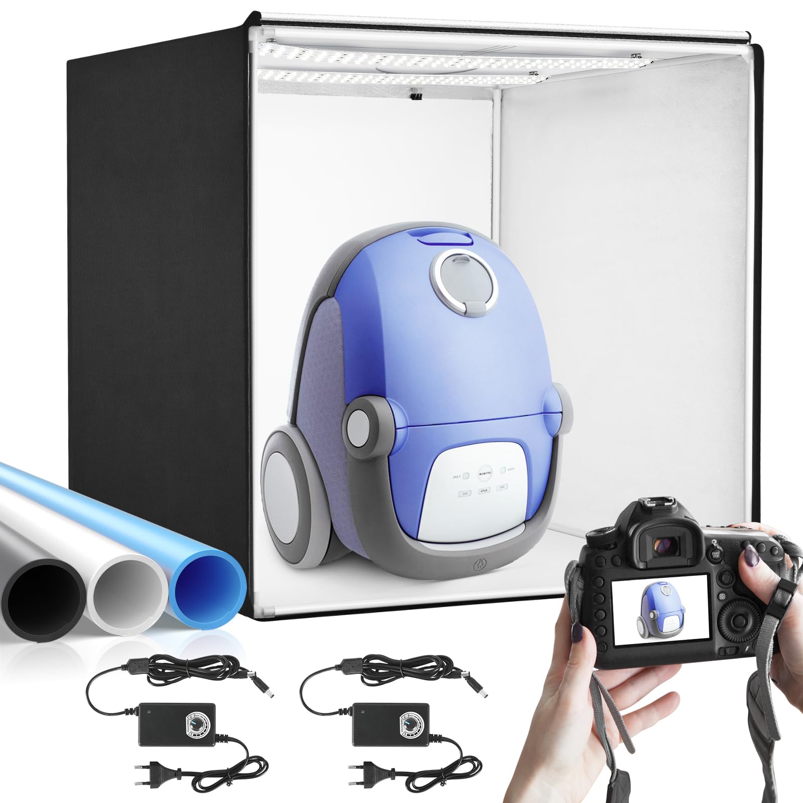 Heorryn Set Tenda Luminosa Studio Fotografico 100x100x100cm