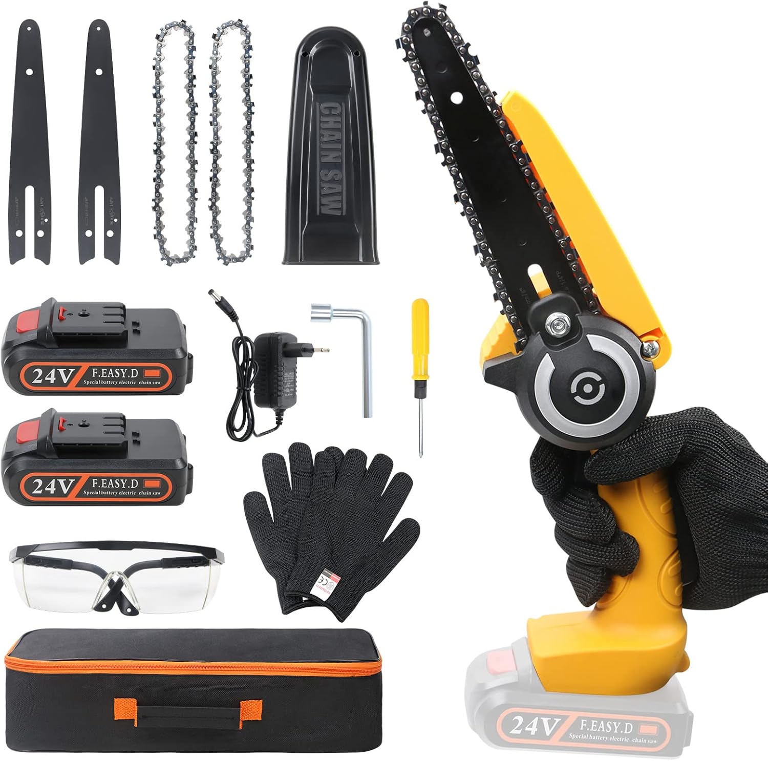 Flintronic Mini Motosega a Batteria 6 Pollici