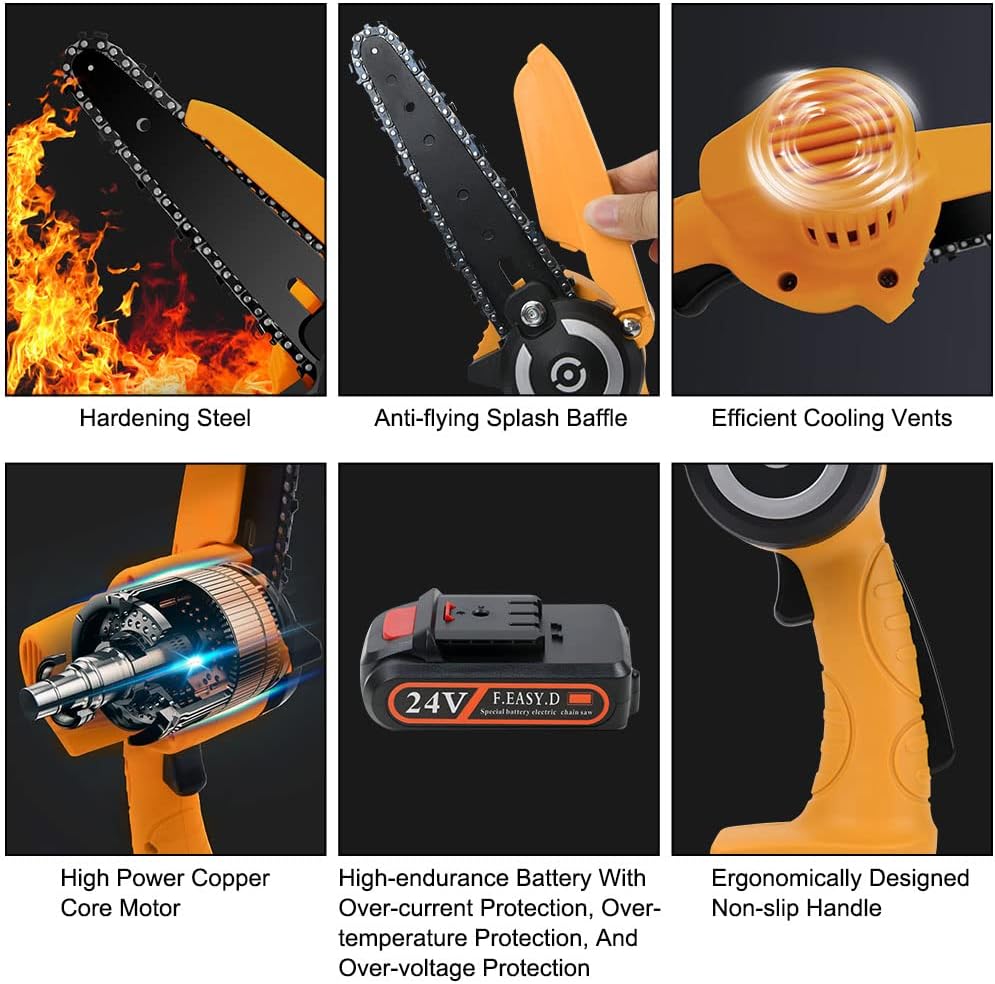 Flintronic Mini Motosega a Batteria 6 Pollici - immagine 3