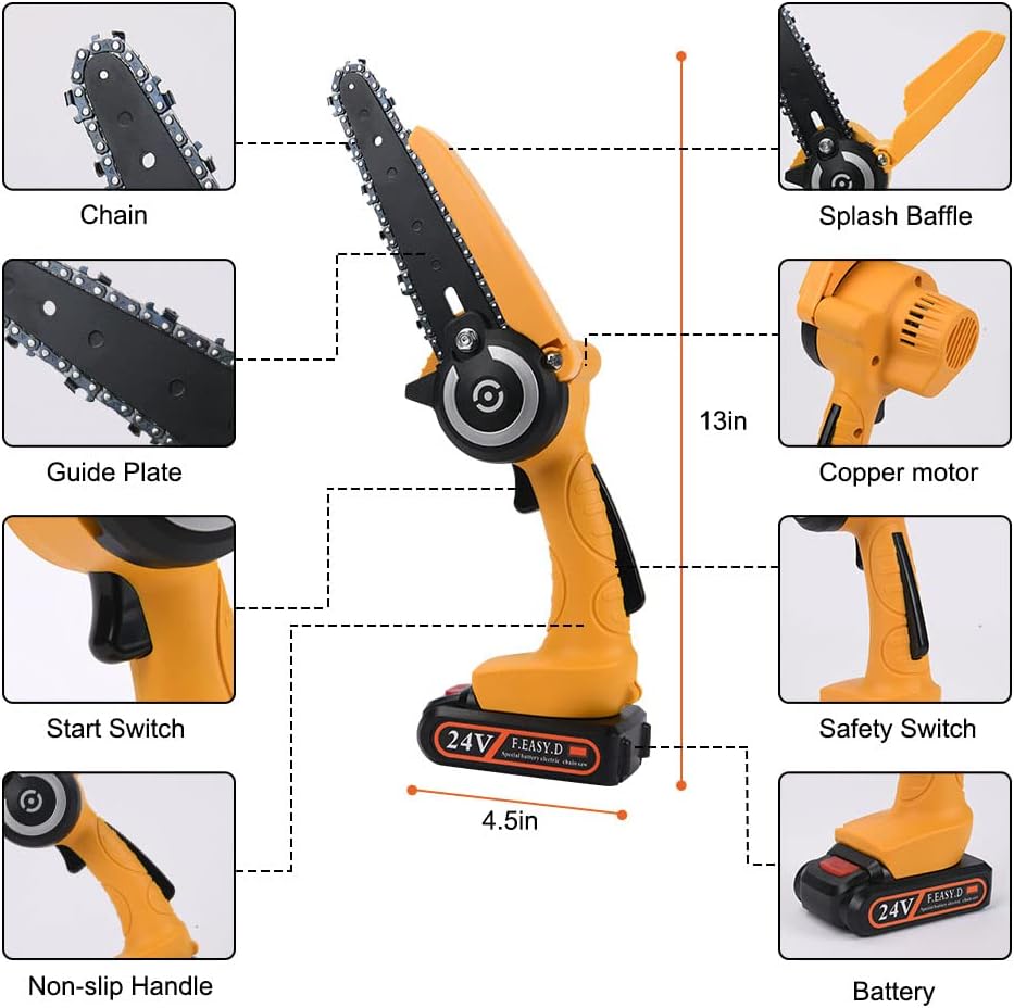 Flintronic Mini Motosega a Batteria 6 Pollici - immagine 4