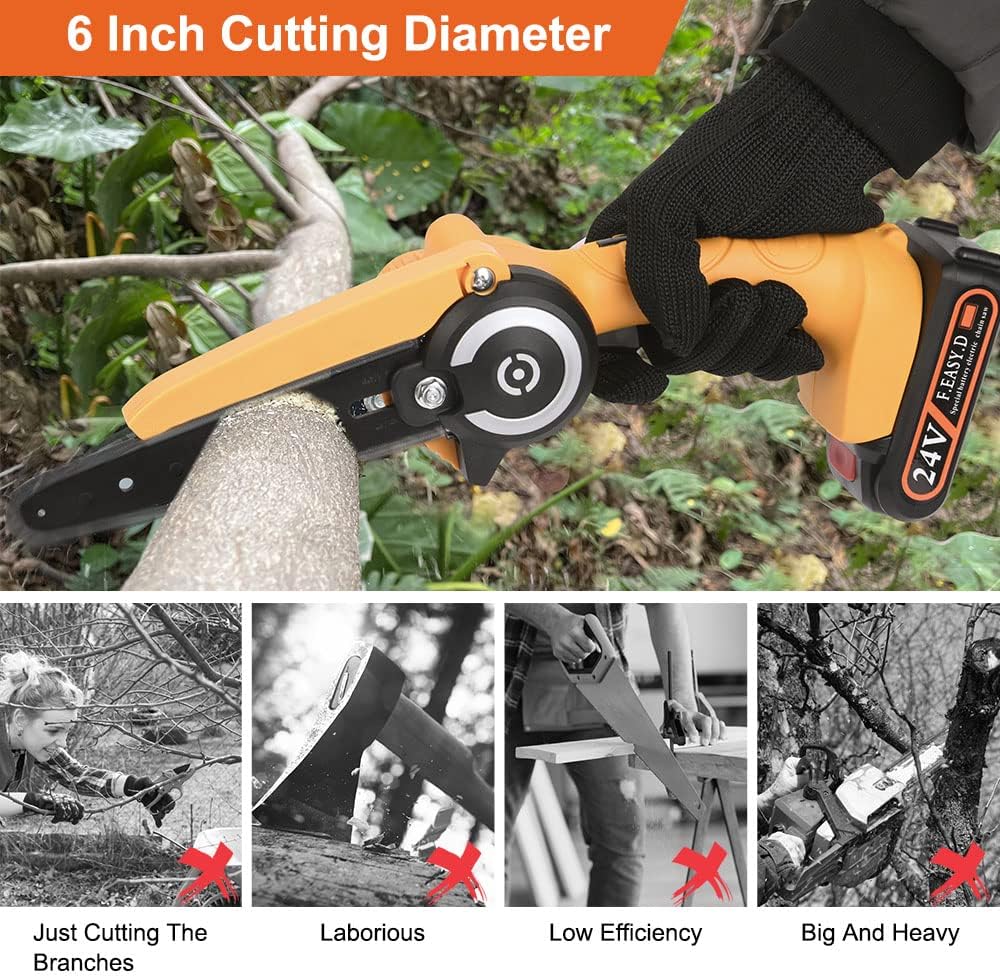 Flintronic Mini Motosega a Batteria 6 Pollici - immagine 7