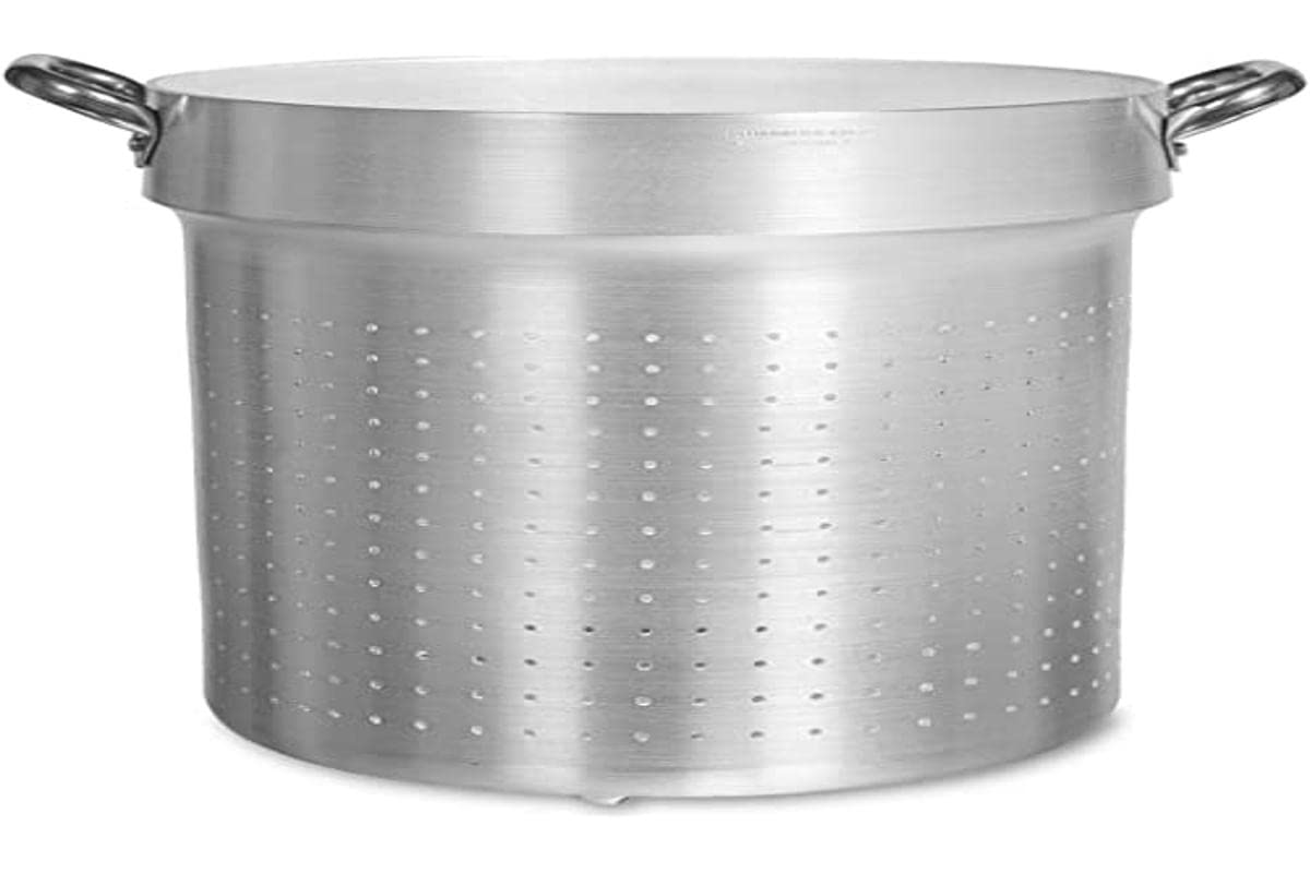 Pentole Agnelli ALMA17336 Colapasta Cilindrico con Maniglie, Alluminio, 36 cm