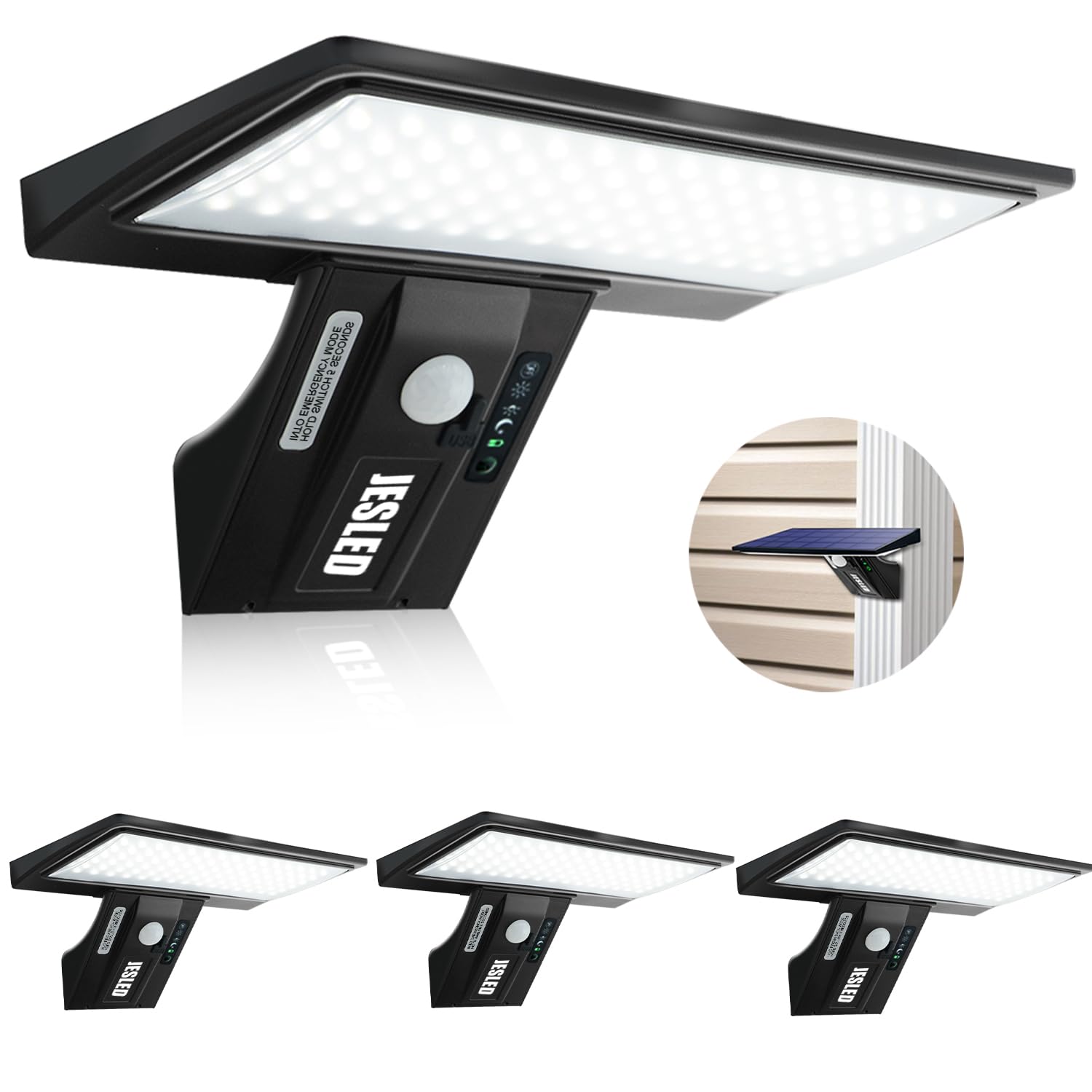 Jesled Luce Solare con 90 LED e Sensore di Movimento (4 pz)