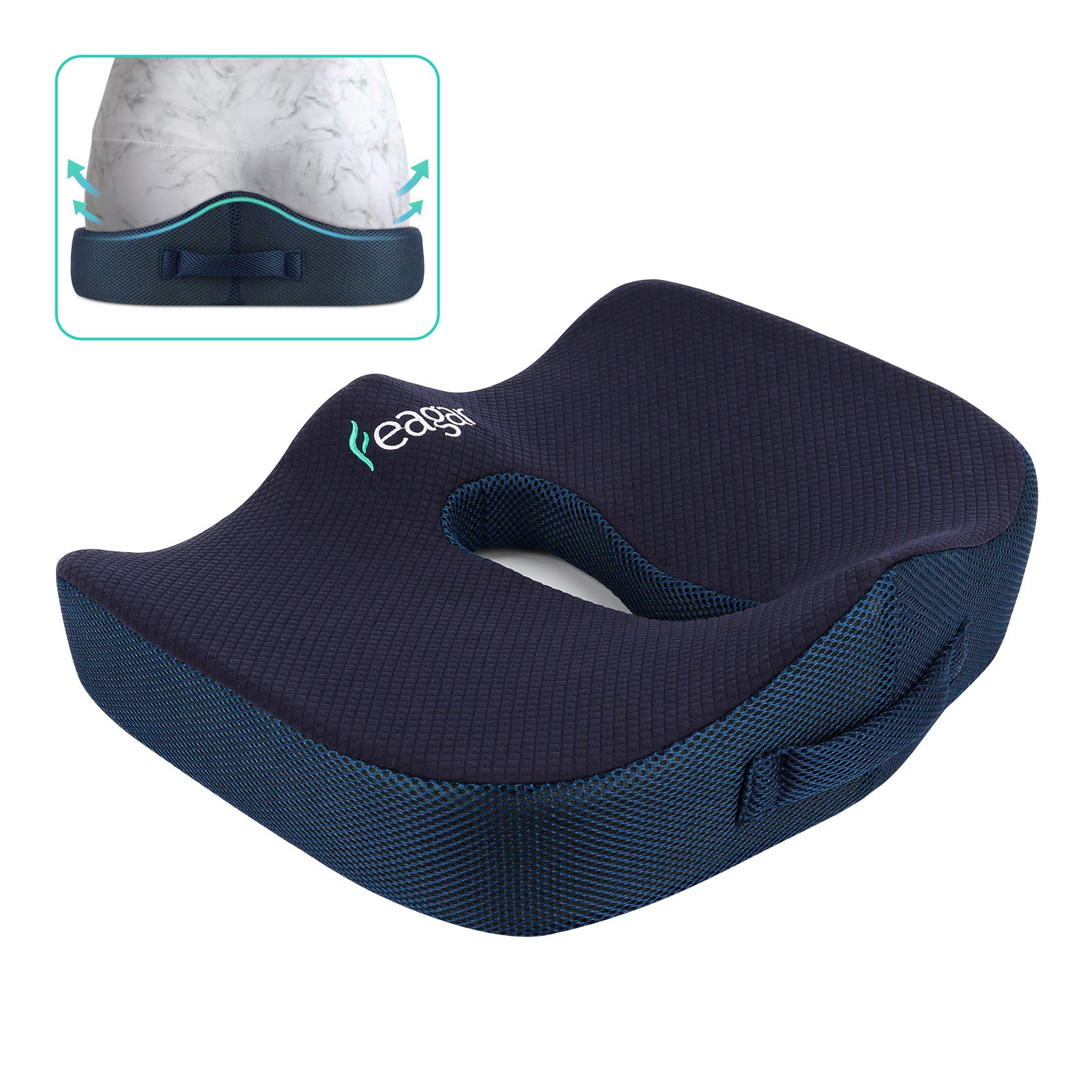 Feagar Cuscino Ortopedico in Memory Foam, Blu