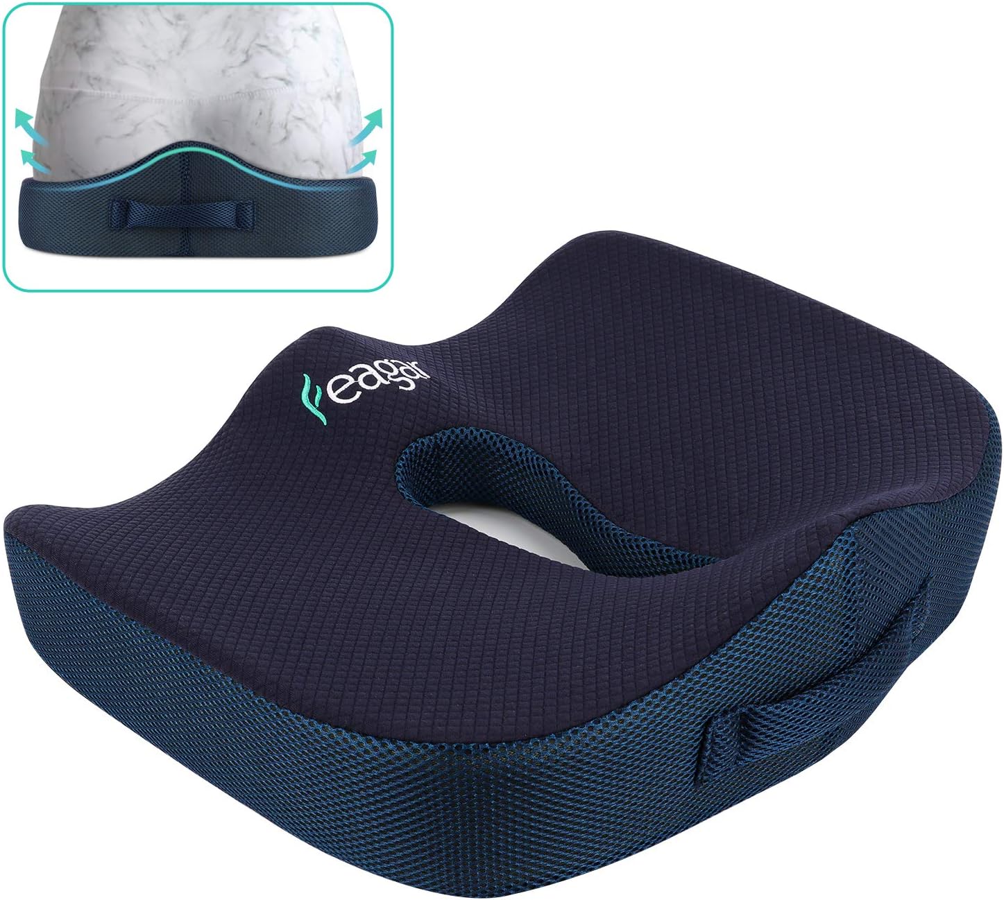 Feagar Cuscino Ortopedico in Memory Foam, Blu - immagine 1