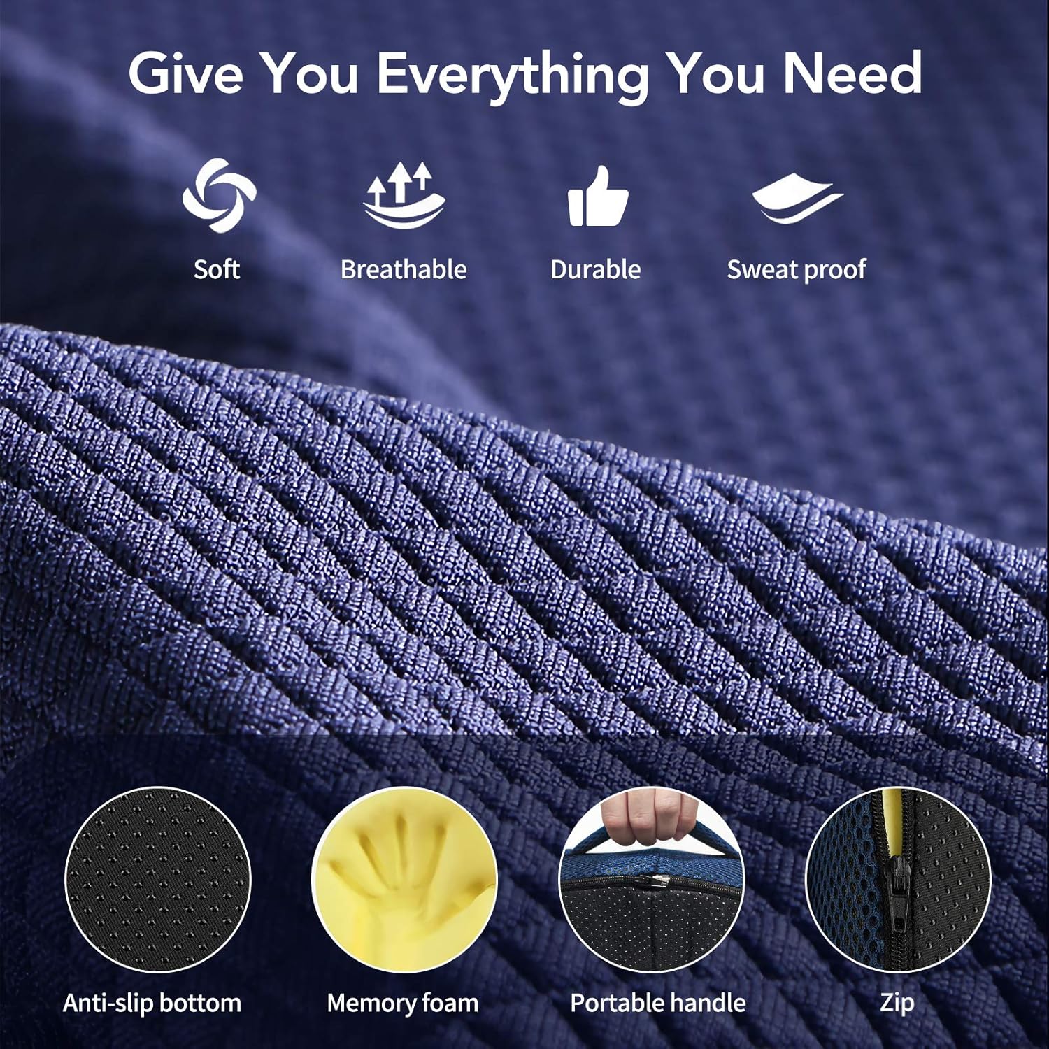 Feagar Cuscino Ortopedico in Memory Foam, Blu - immagine 4