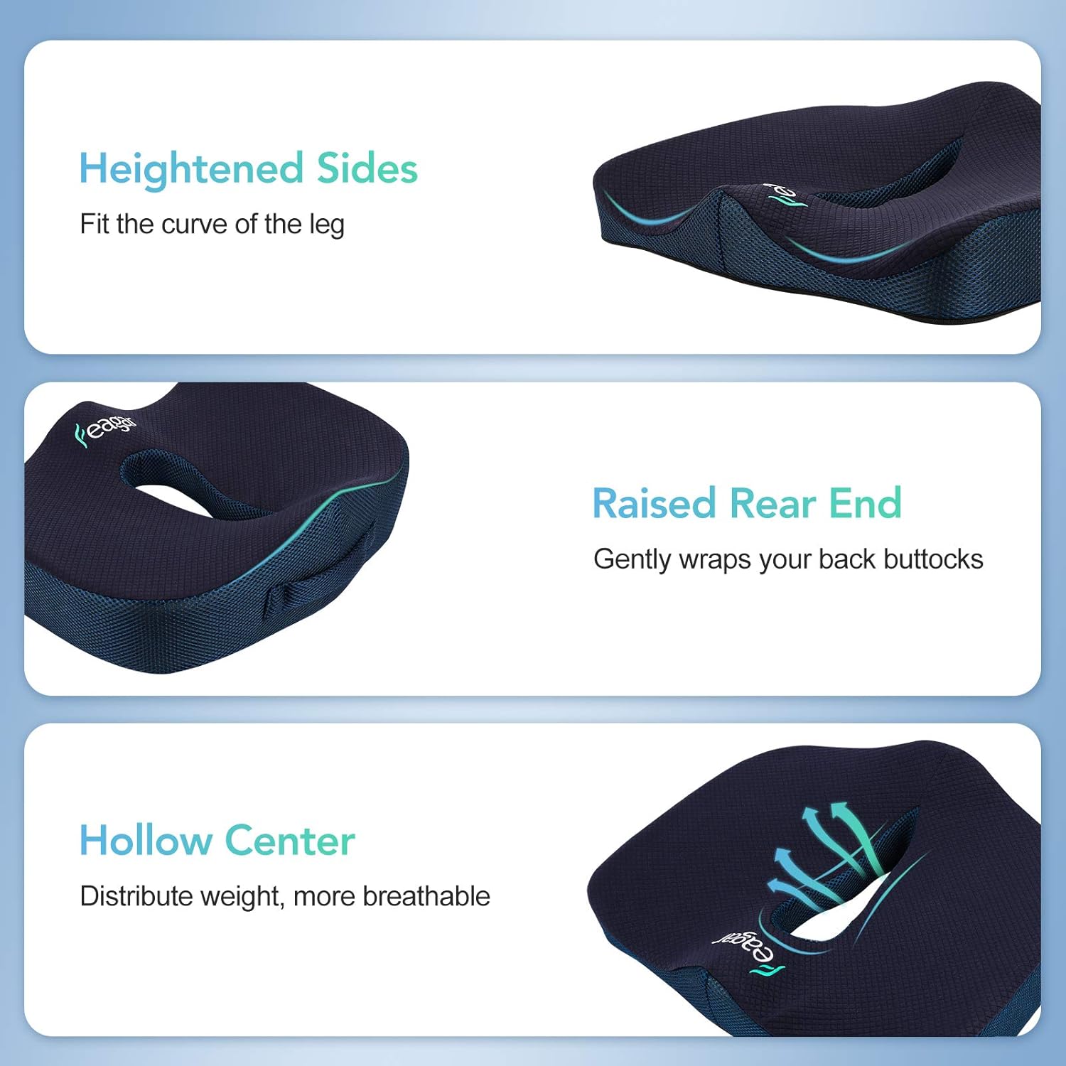 Feagar Cuscino Ortopedico in Memory Foam, Blu - immagine 6