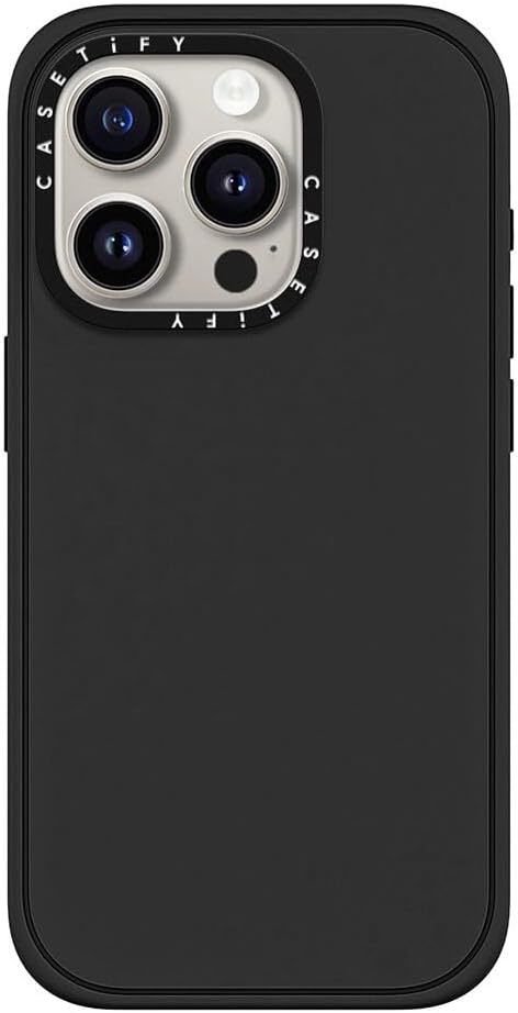 Casetify Impact - Custodia per iPhone 15 Pro, Nero Opaco - immagine 1
