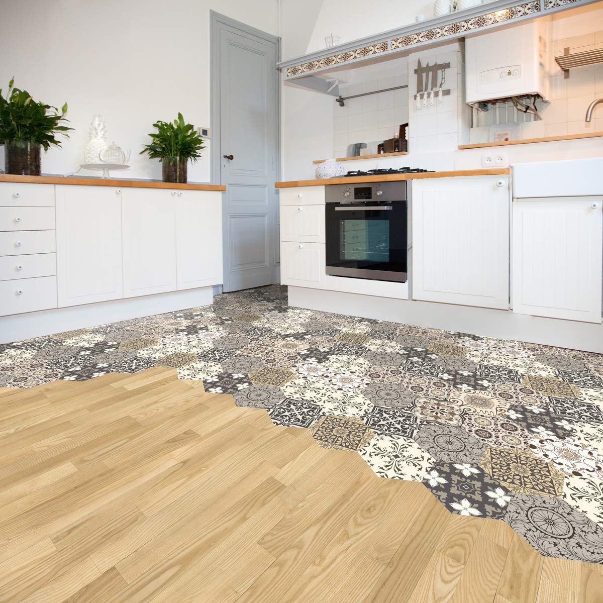 Adesivo per Pavimenti in Piastrelle Esagonali 20x