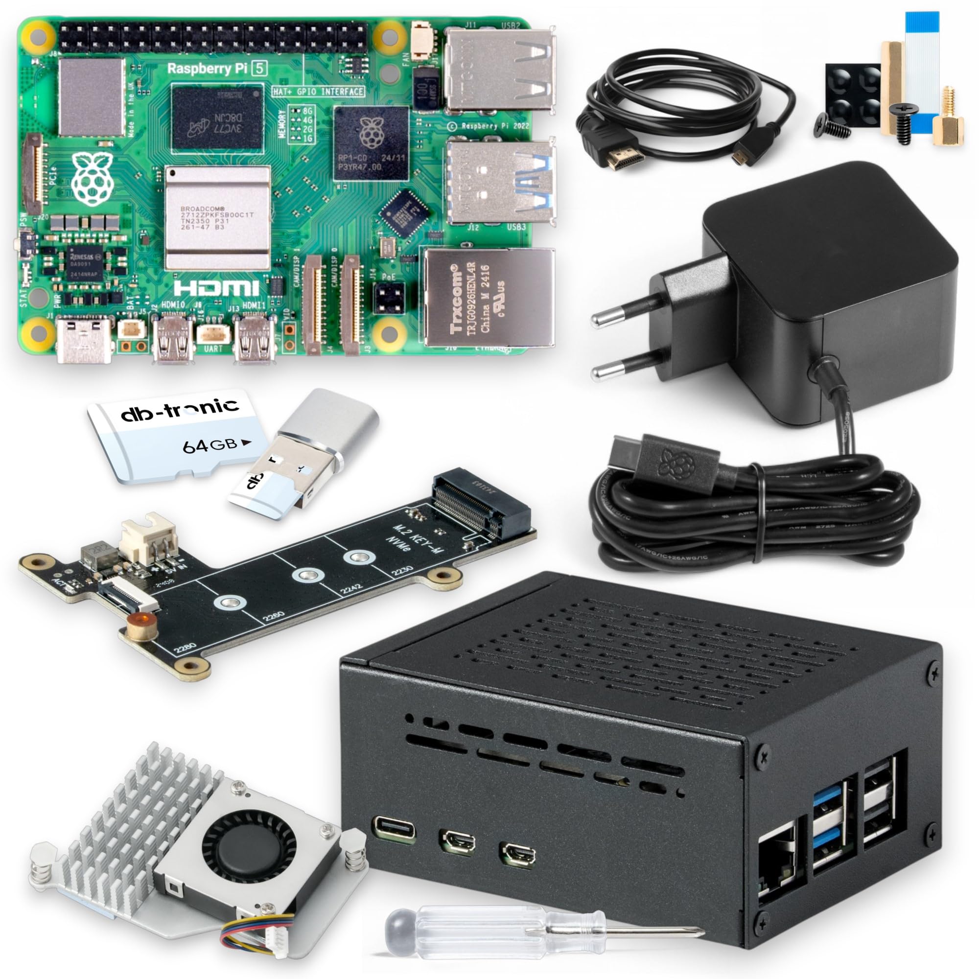 Raspberry Pi 5 8GB PCIe M.2 NVMe - Set
