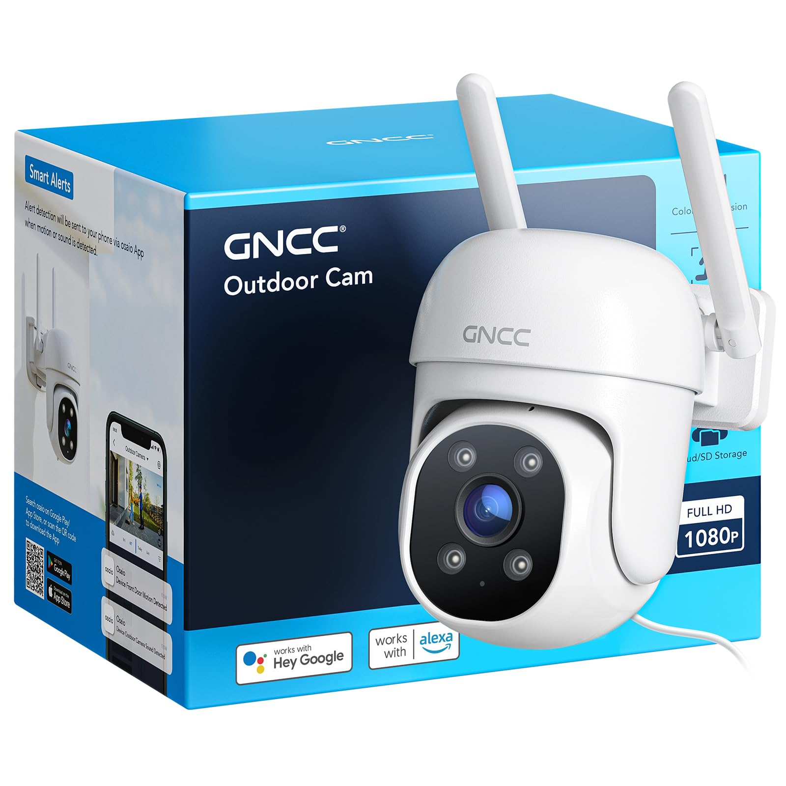 GNCC Telecamera Wi-Fi Esterno 1080P PTZ 360° GK2