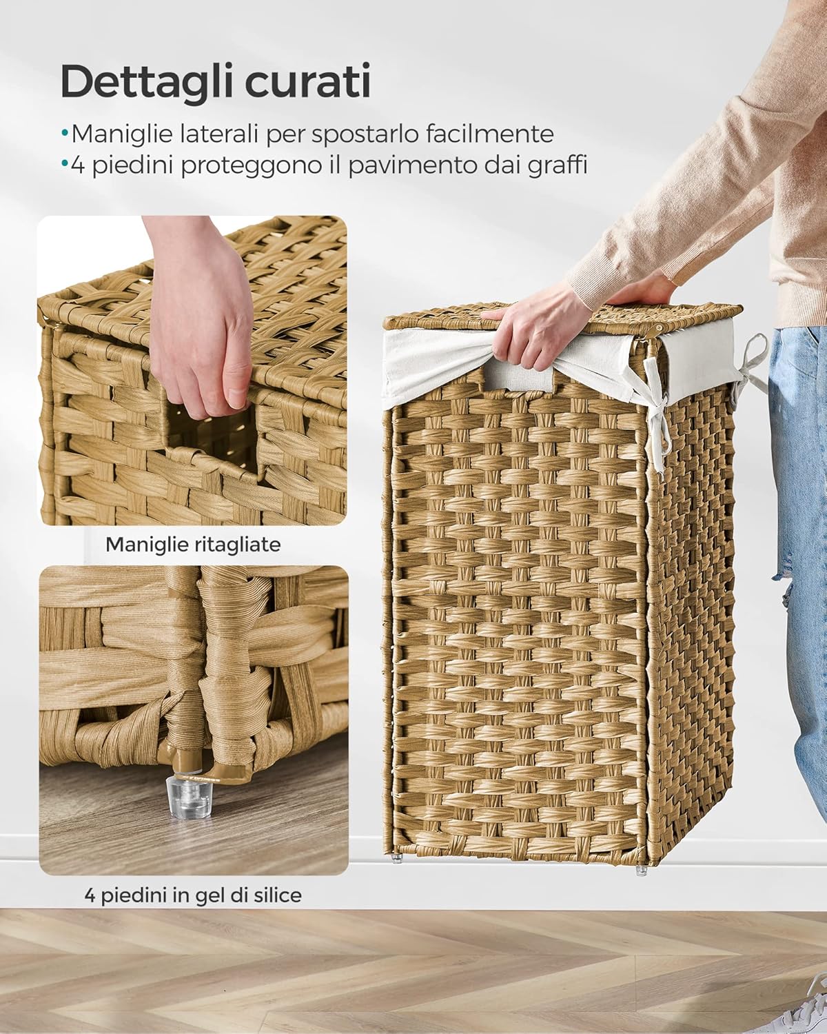 Songmics Cestino Portaoggetti 90L con Coperchio - immagine 4