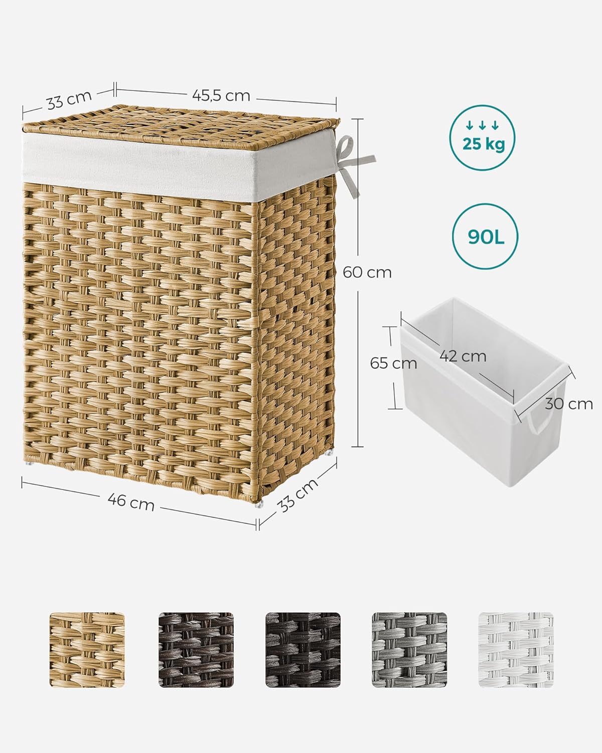 Songmics Cestino Portaoggetti 90L con Coperchio - immagine 7