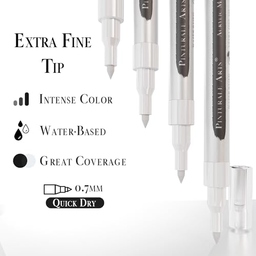 Pinturale Arts Pennarello Acrilico Bianco - Set 4 Pezzi - immagine 5