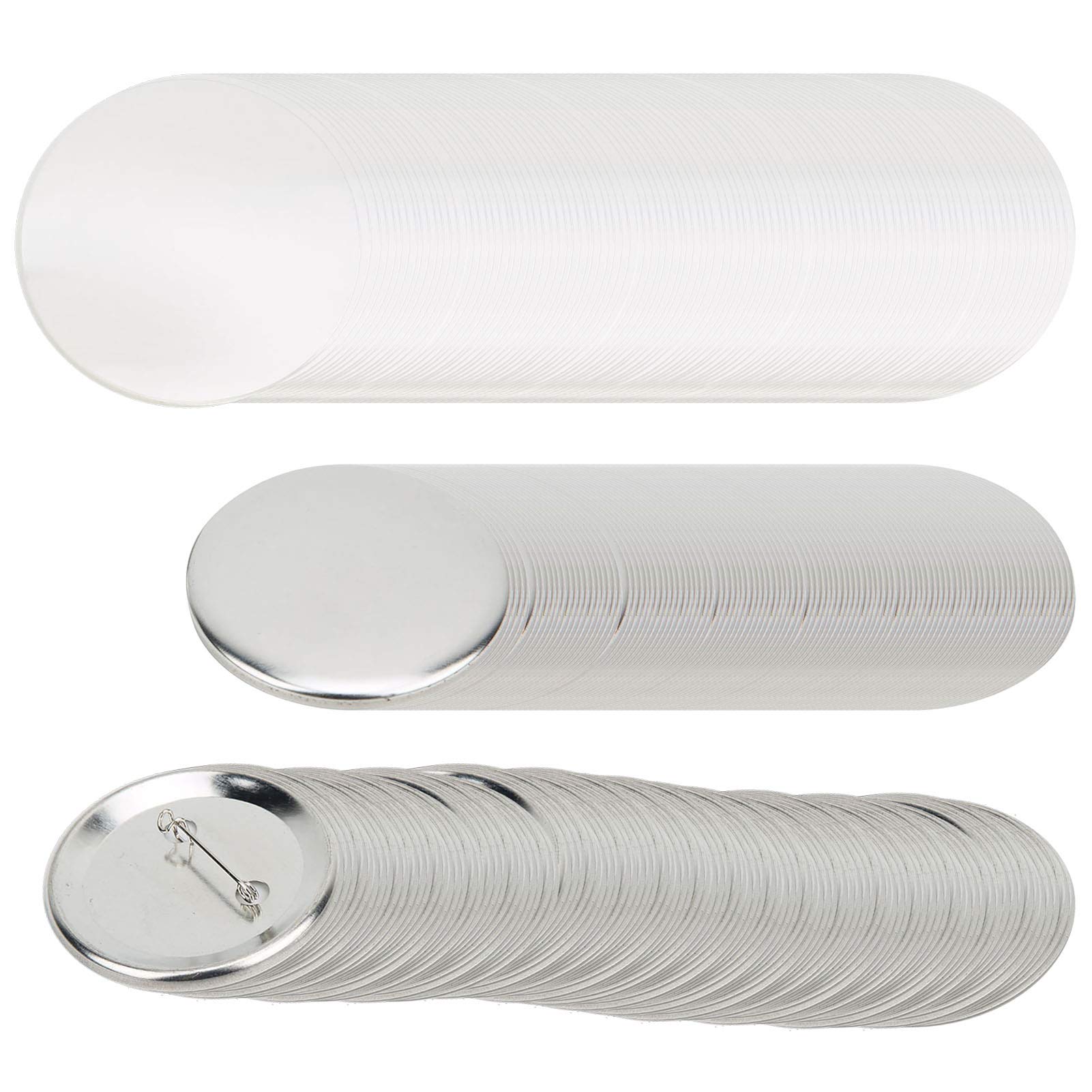 100 Set 56mm Parti per Bottoni a Spillo, Metallo