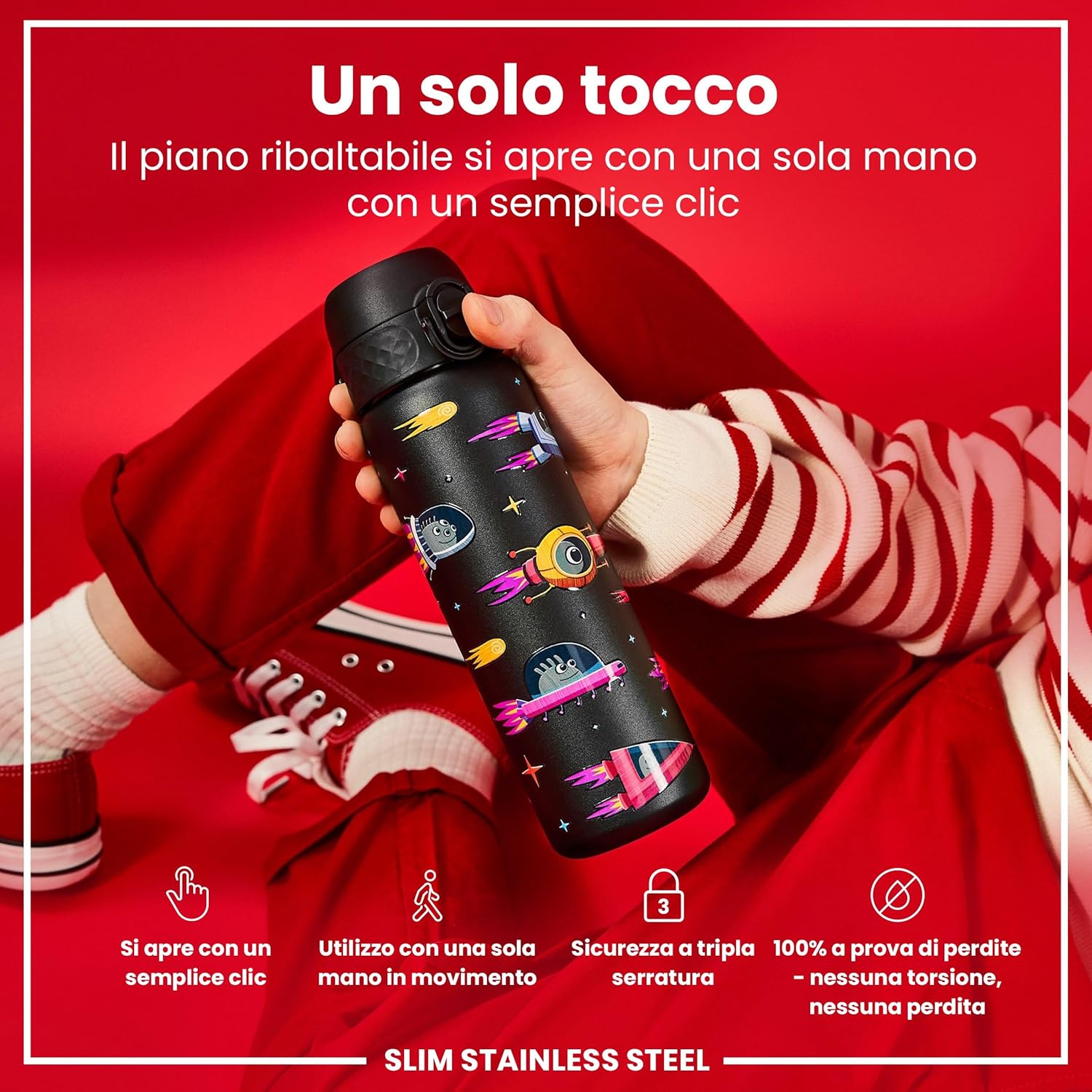 Ion8 Borraccia Inox Leggero 600ml, Astronavi - immagine 3