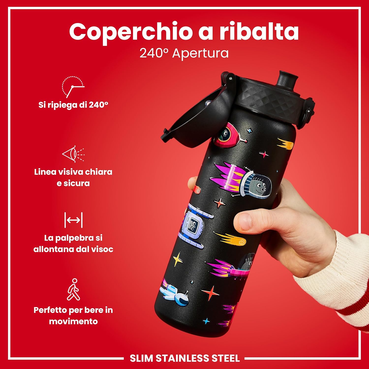 Ion8 Borraccia Inox Leggero 600ml, Astronavi - immagine 4