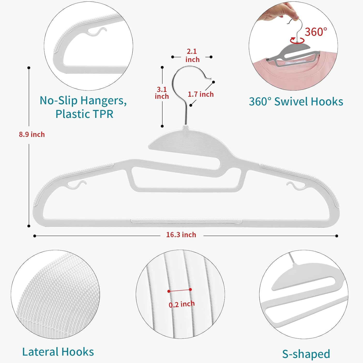 Abheng Grucce in Plastica 100 Pezzi, Bianco - immagine 4