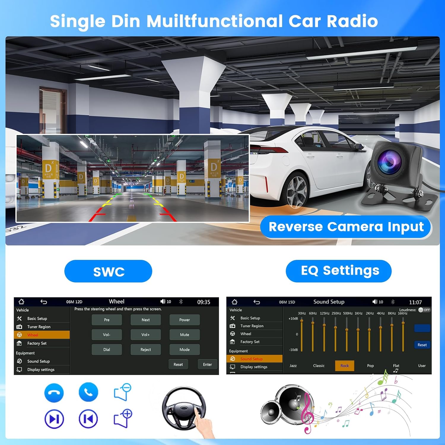 Hikity Autoradio 1 Din con CarPlay Wireless & Android Auto - immagine 6