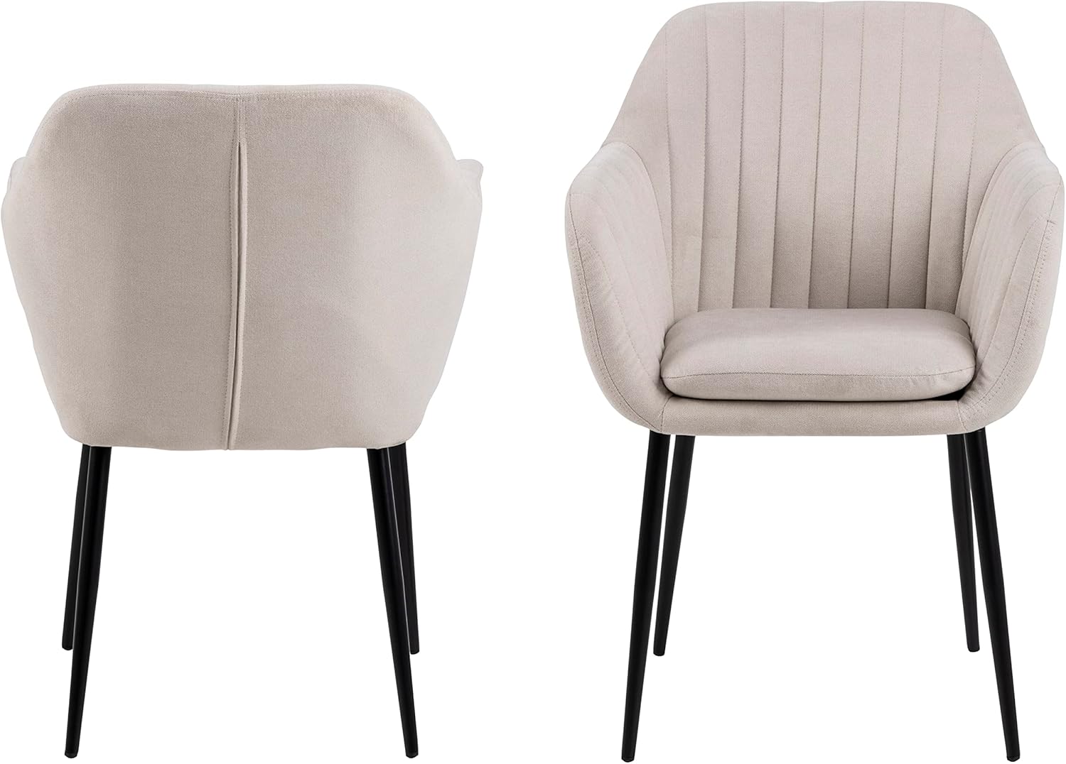 Ac Design Furniture Wendy - Sedia da Pranzo con Braccioli, Beige - immagine 4