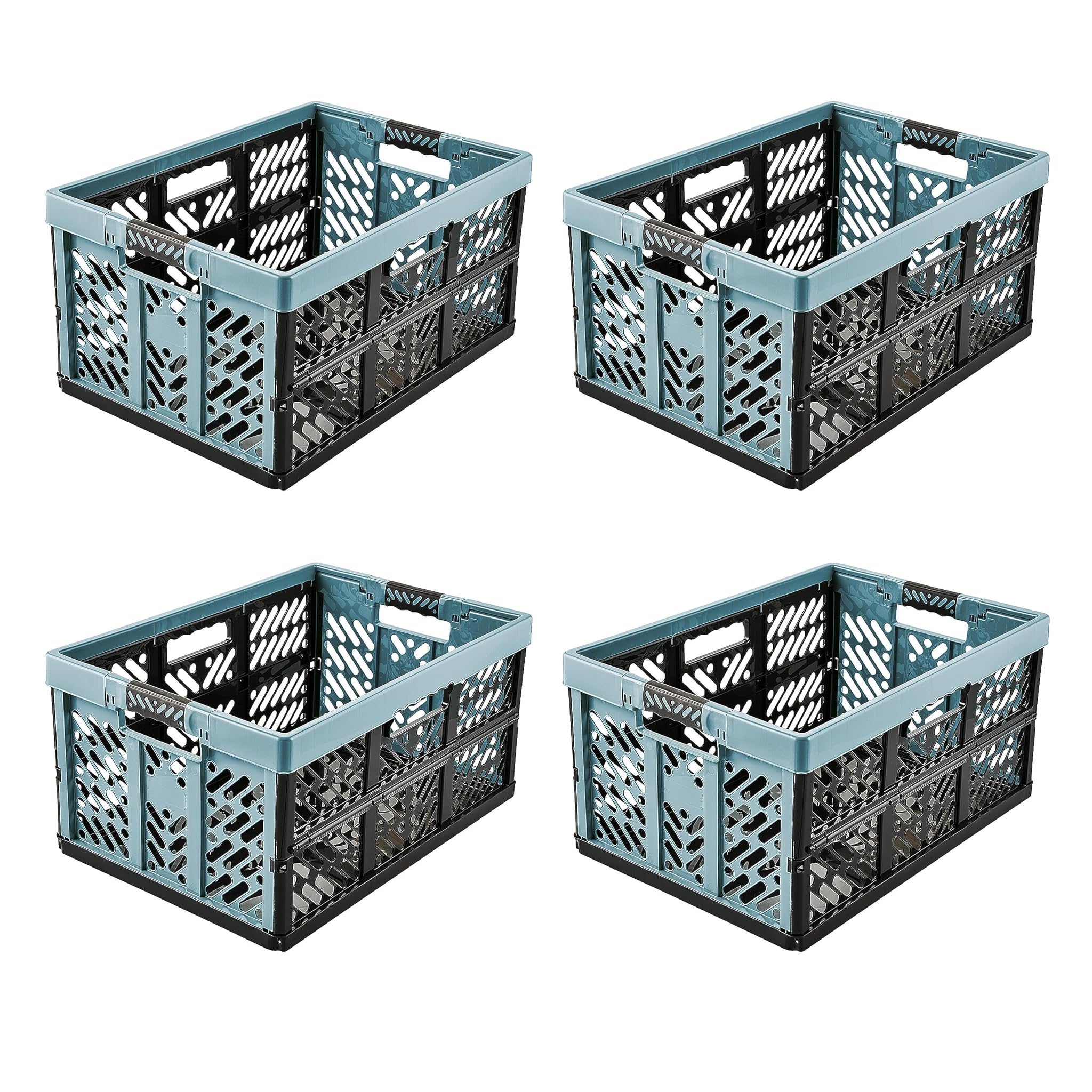 Keeeper Set 4 Cassette Pieghevoli Robuste 45L, Nordic Blue