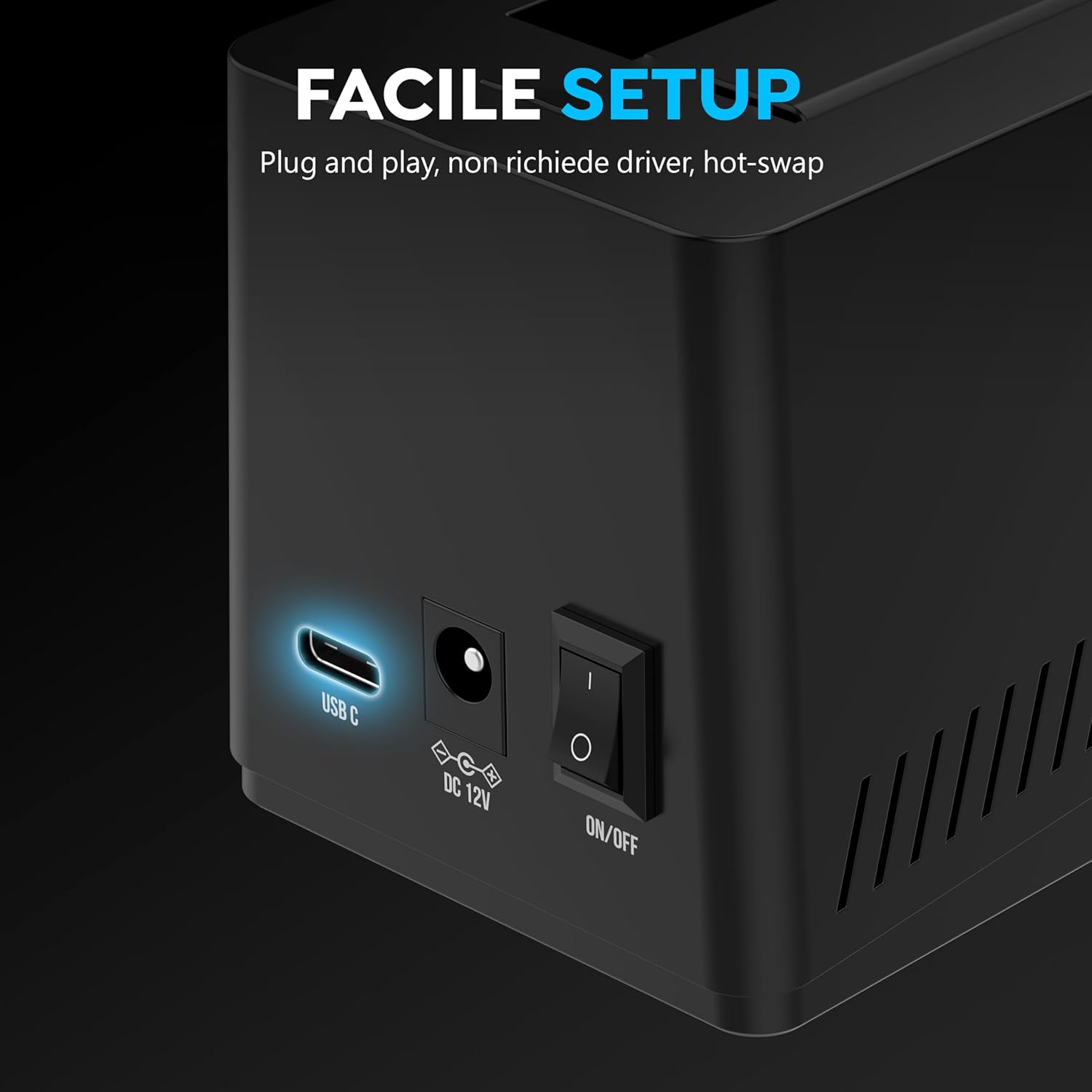 Sabrent Docking Station USB-C per SSD/HDD SATA 2.5"/3.5" - immagine 4