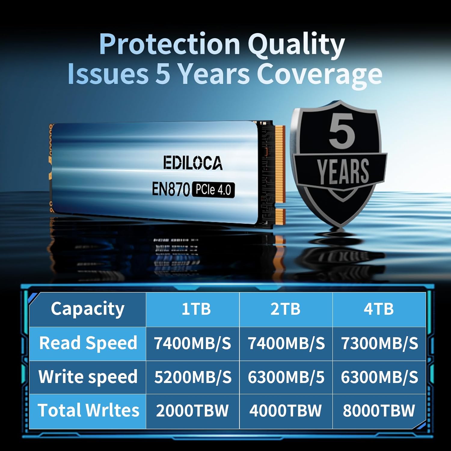 Ediloca EN870 SSD 4TB PCIe Gen4 NVMe M.2 2280 - immagine 8