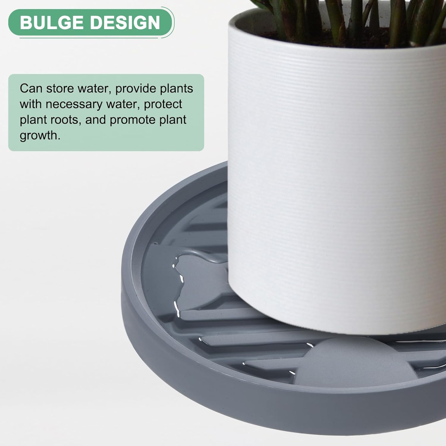 Supporto per Piante con Ruote 28cm (2 Pezzi), Grigio - immagine 4