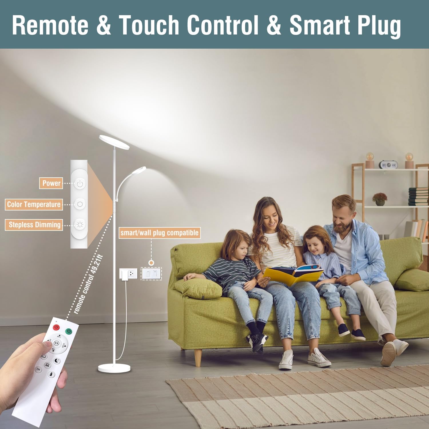 Yikuneng Lampada da Terra LED 42W 4500LM - immagine 4