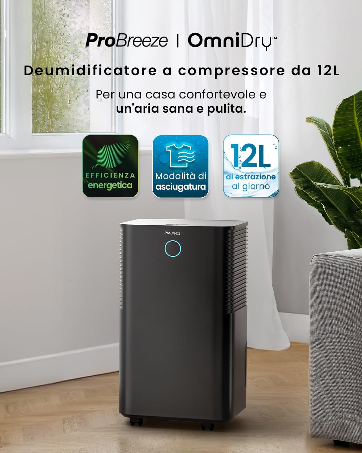 Pro Breeze OmniDry Deumidificatore 12L/giorno - immagine 2