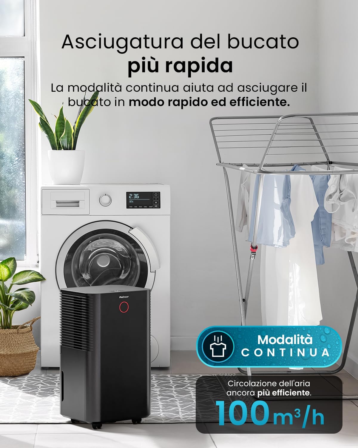 Pro Breeze OmniDry Deumidificatore 12L/giorno - immagine 5