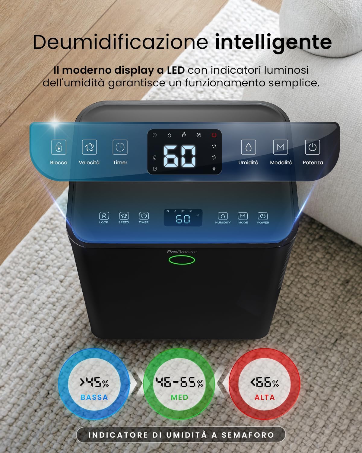 Pro Breeze OmniDry Deumidificatore 12L/giorno - immagine 6