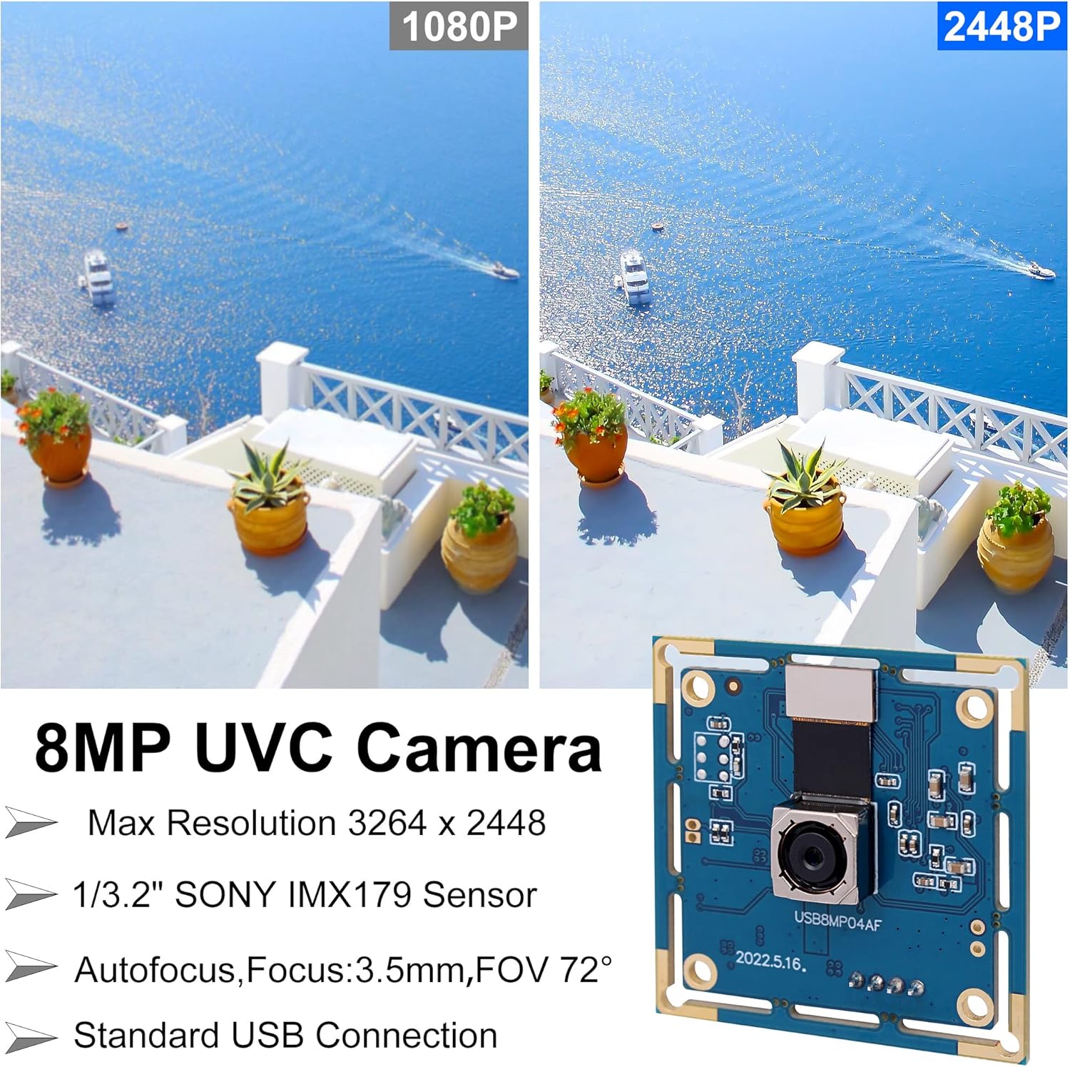 Svpro Modulo Fotocamera USB 8MP IMX179 UVC - immagine 2