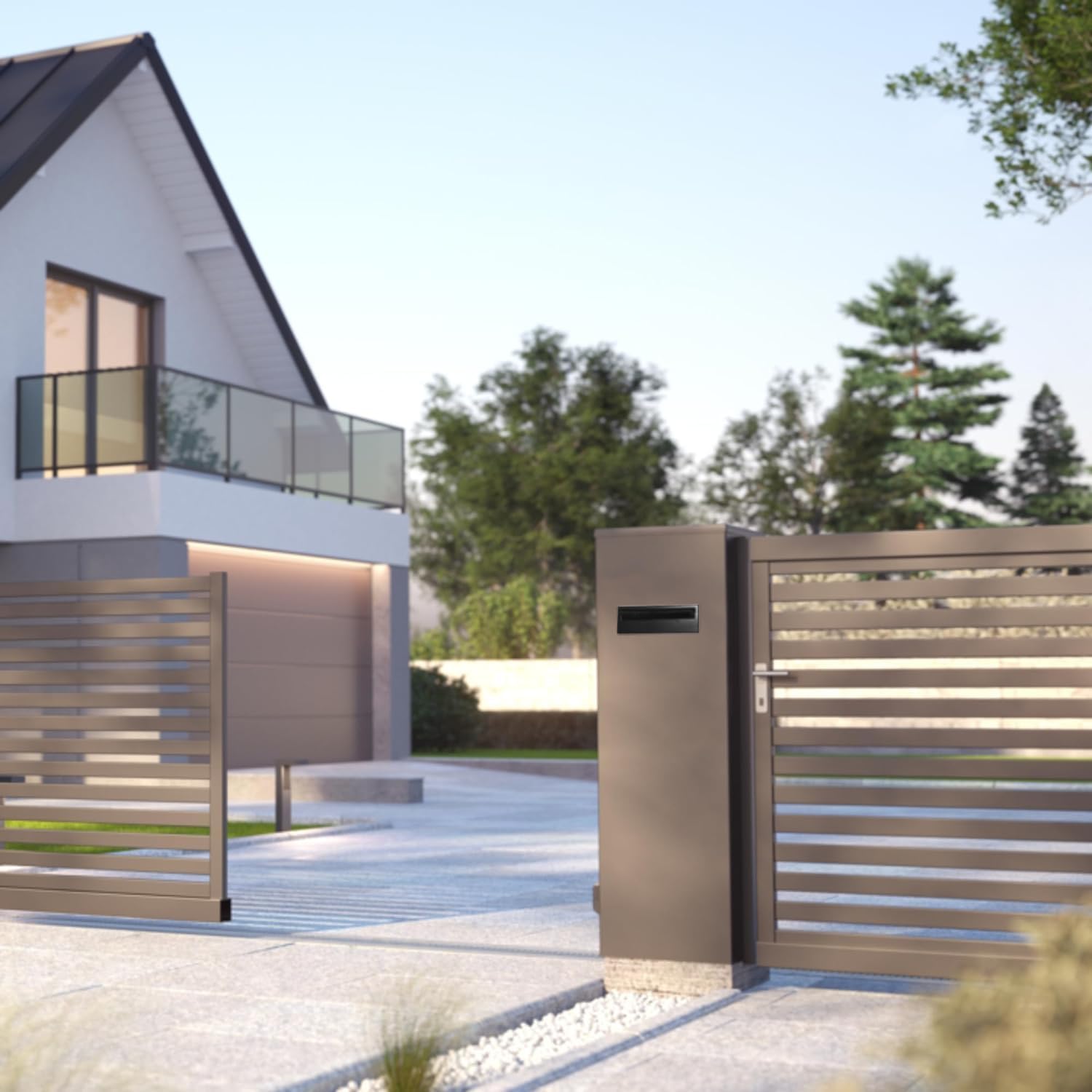 Miratic Cassetta Postale da Esterno Passante, Nero - immagine 2