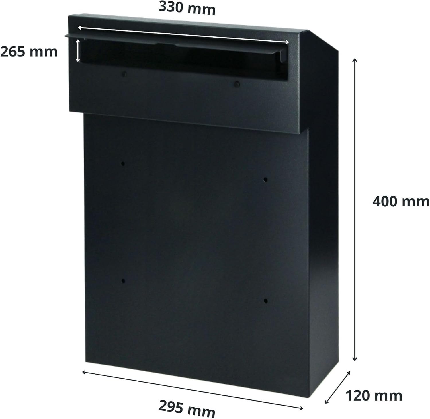 Miratic Cassetta Postale da Esterno Passante, Nero - immagine 5